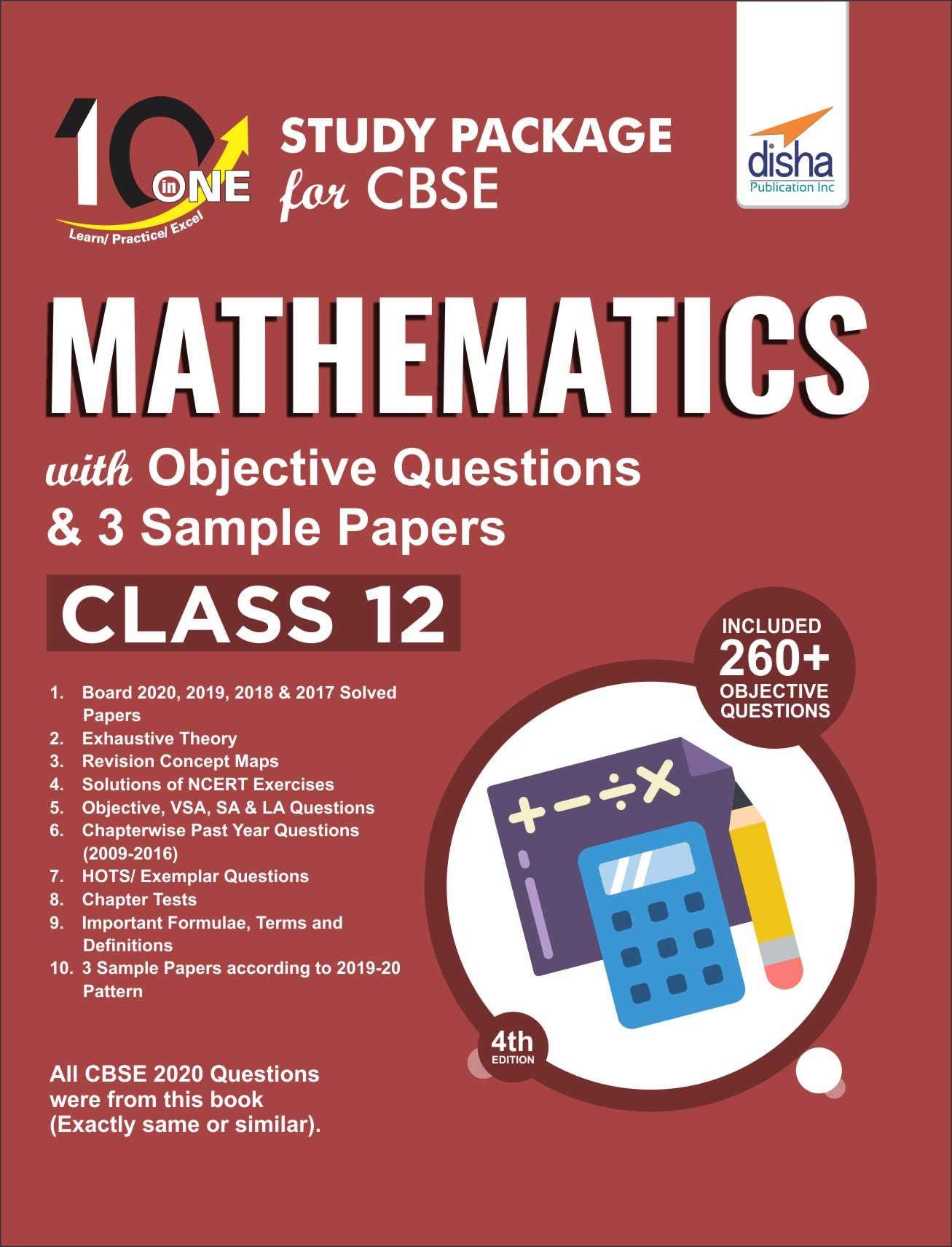 10 In One Study Package For Cbse Mathematics Class 12 With Objective Questions & 3 Sample Papers 4Th Edition