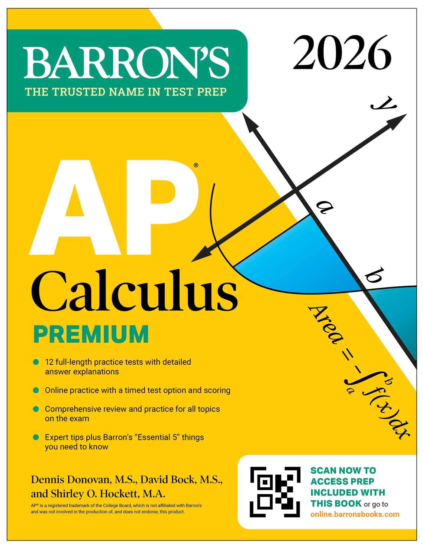 AP Calculus Premium, 2026: Prep Book with 12 Practice Tests + Comprehensive Review + Online Practice (Barrons AP Prep)