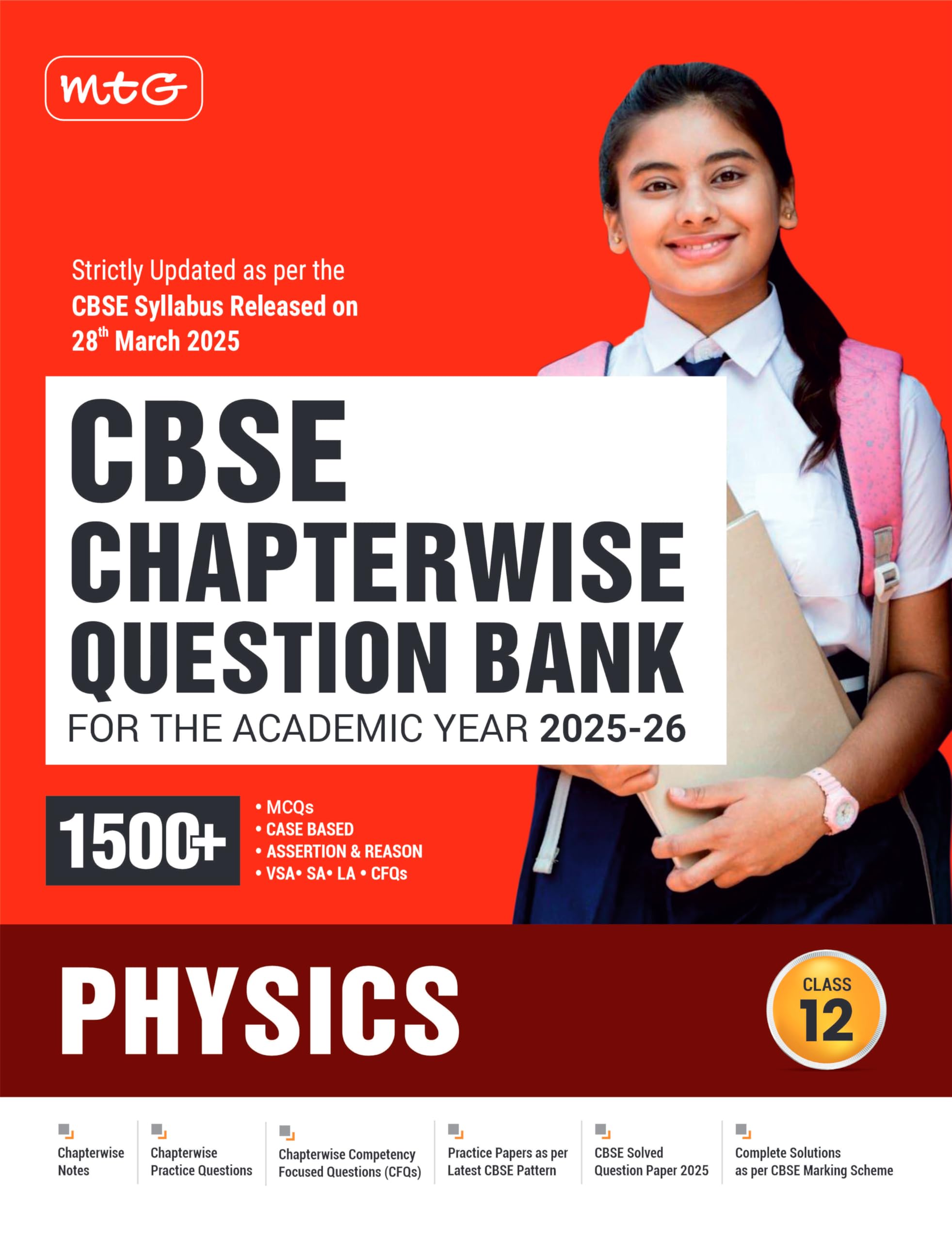 MTG CBSE Chapterwise Question Bank Class 12 Physics For 2026 Board Exam | As Per Latest CBSE Syllabus Released on 28 March 2025