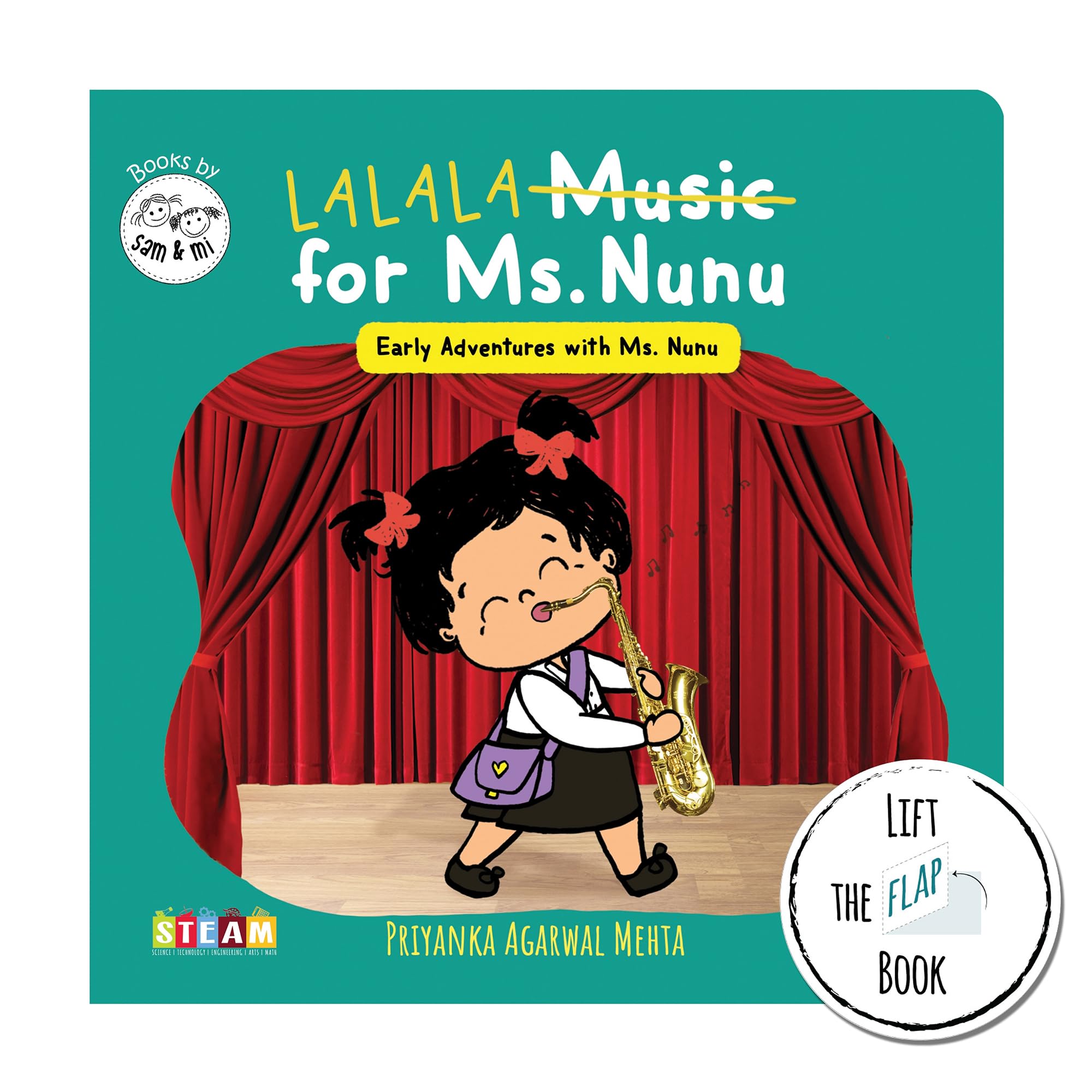 Music for Ms. Nunu by SAM & MI | LifttheFlap Board Book for Kids | Interactive Toddler Book on Learning About Sounds | Build E