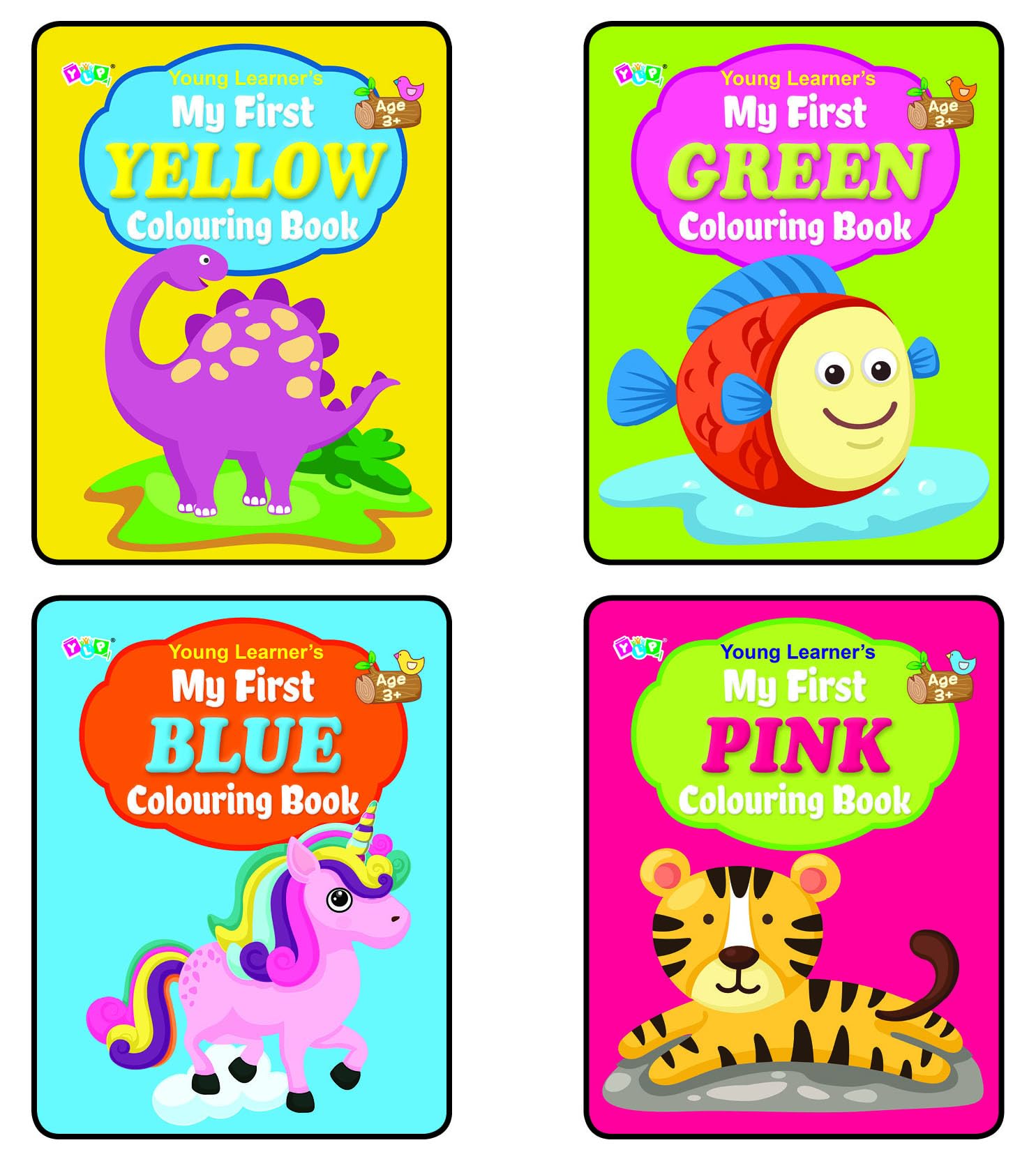 My First Colouring Books(Set Of 4 Books,Yellow,Green,Pink,Blue):Gift Set For Children Who Love Colouring, Drawing & Painting | P