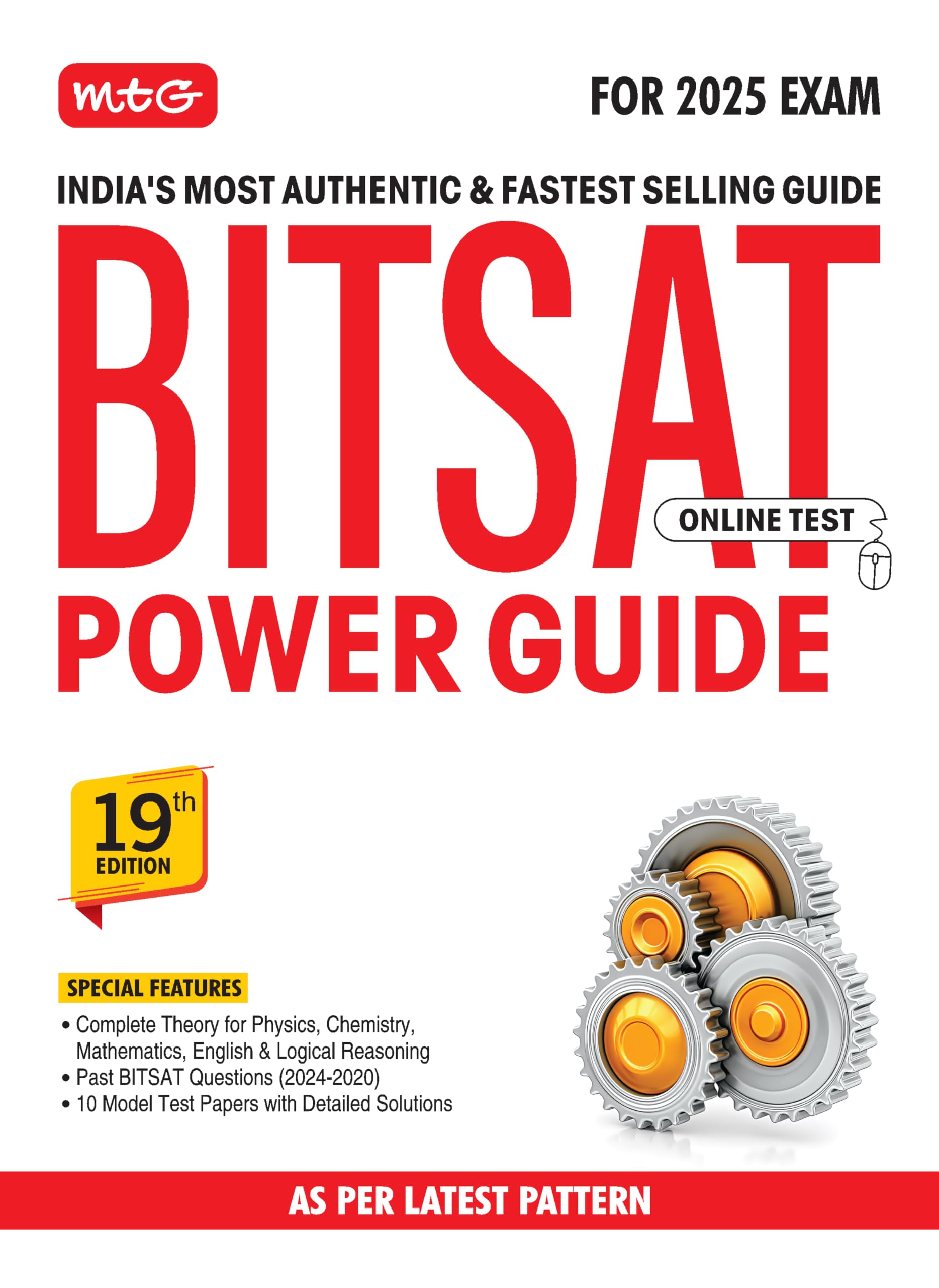 MTG BITSAT Power Guide with Previous Year Chapterwise Solved Papers (PYQ) Physics, Chemistry, Mathematics, English & Logical Rea