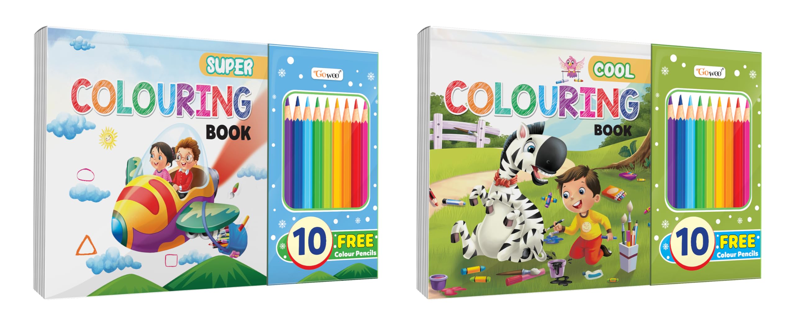 Super and Cool Colouring Book for kids : Educational activity book, Creative colourning book, Coloring book for children with 10