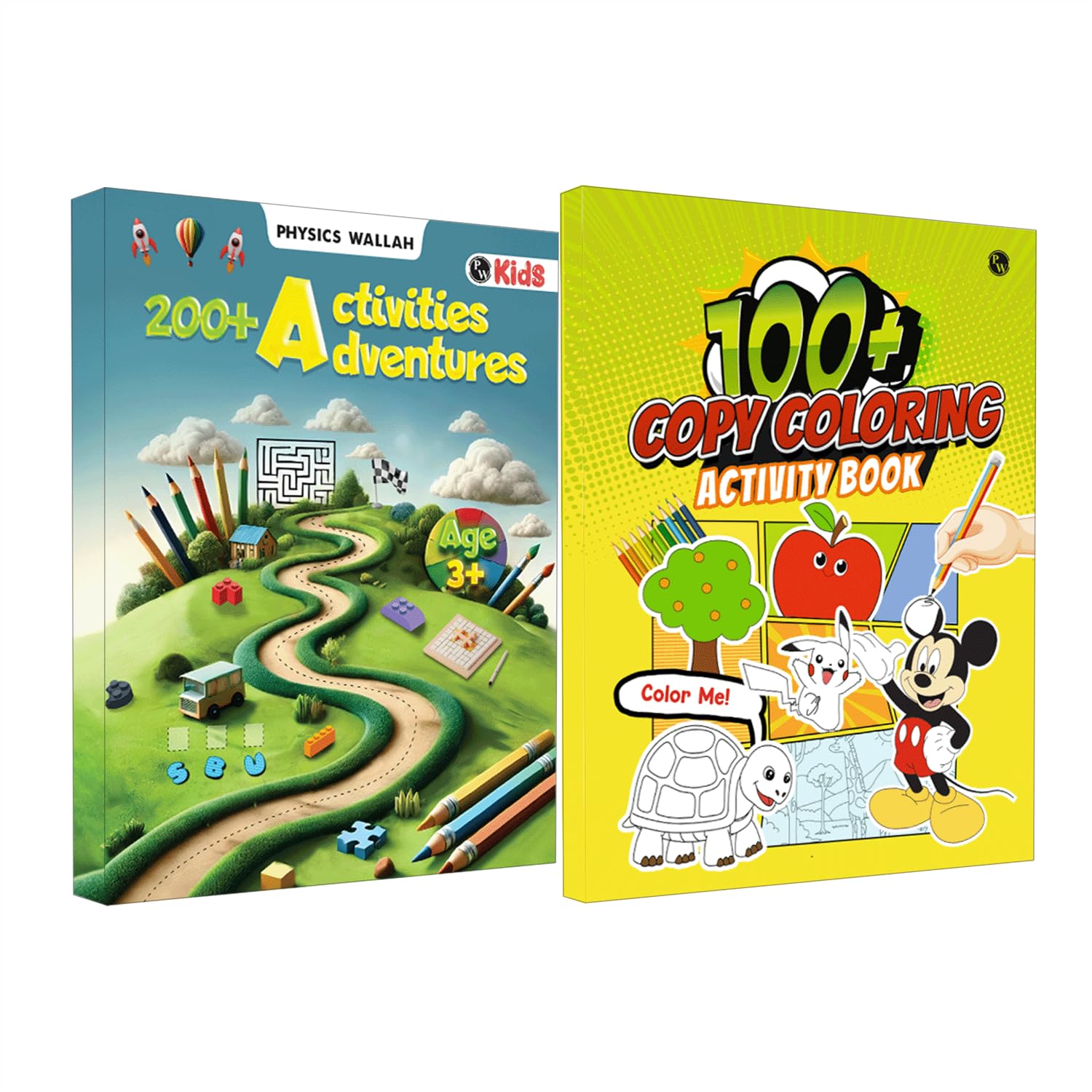 Activity Book with Copy Coloring Book Combo Set of 2 Books For Kids Aged 3+ Years Old | Puzzles, Mind Games, Maze & Challenges F