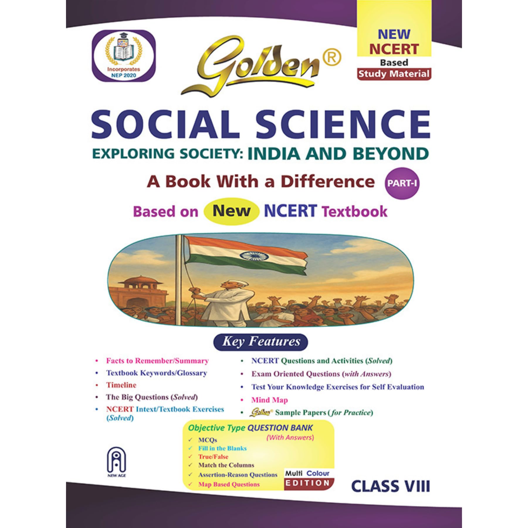 Golden Social Science Study Material Based On New Ncert Exploring Society: India And Beyond For Class8 | Cbse 2026 Exams | Summ