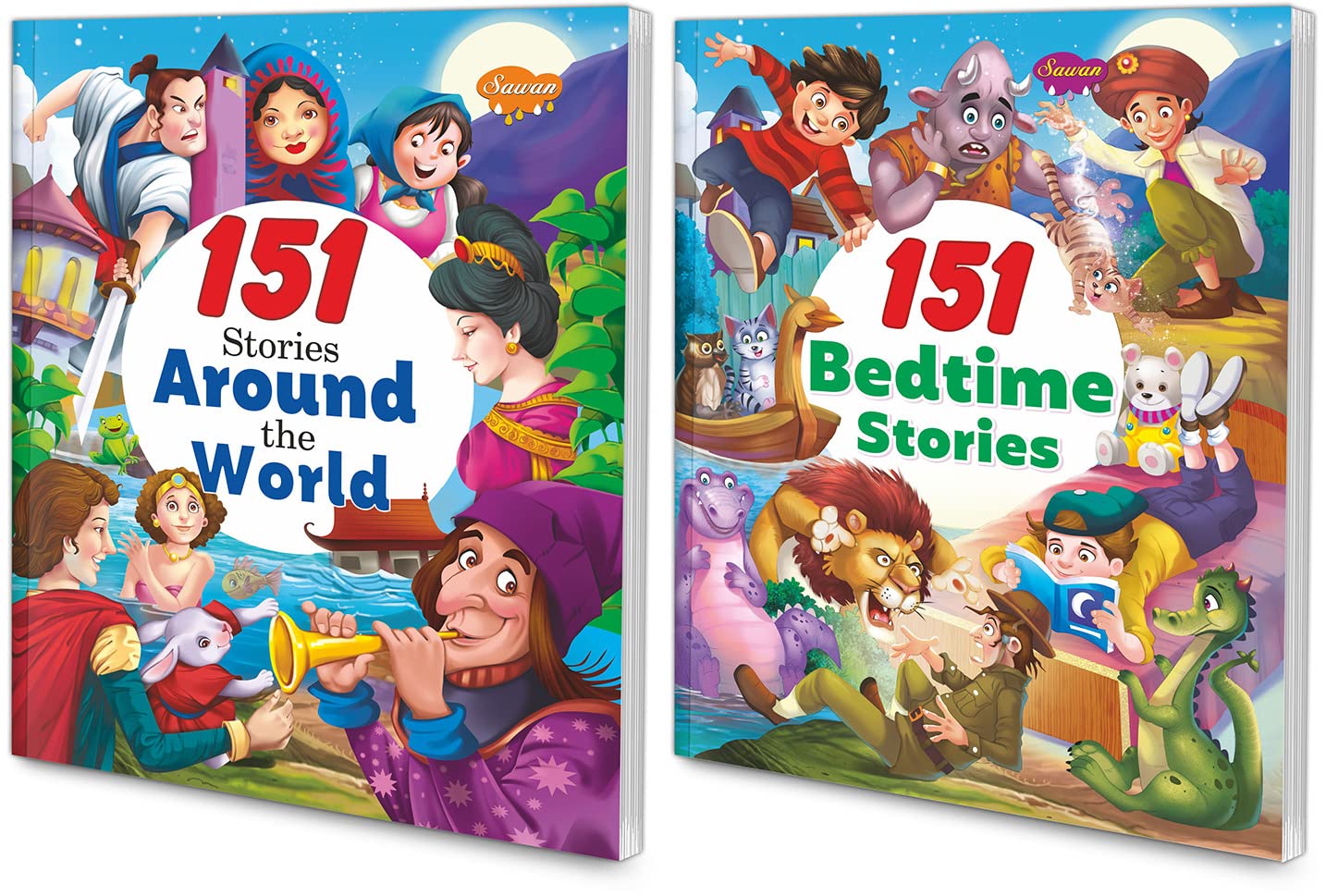 Sawan Set Of 2 Story Books 151 Series (Around The World & Bedtime)