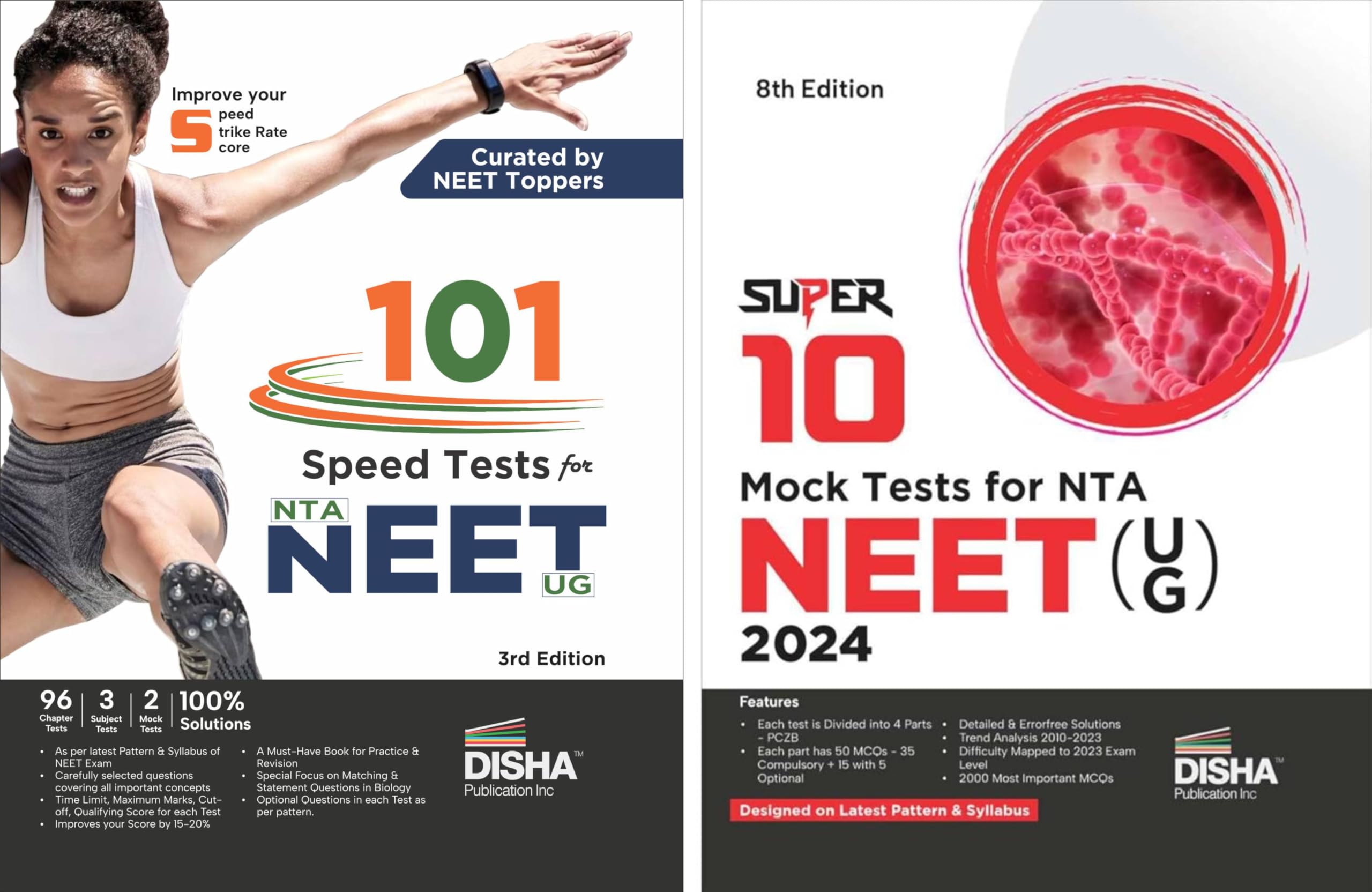 Disha Combo (Set Of 2 Books) 101 Speed Tests For Nta Neet (Ug) With Super 10 Mock Tests Book | Improve Your Score By 1520% | Ph