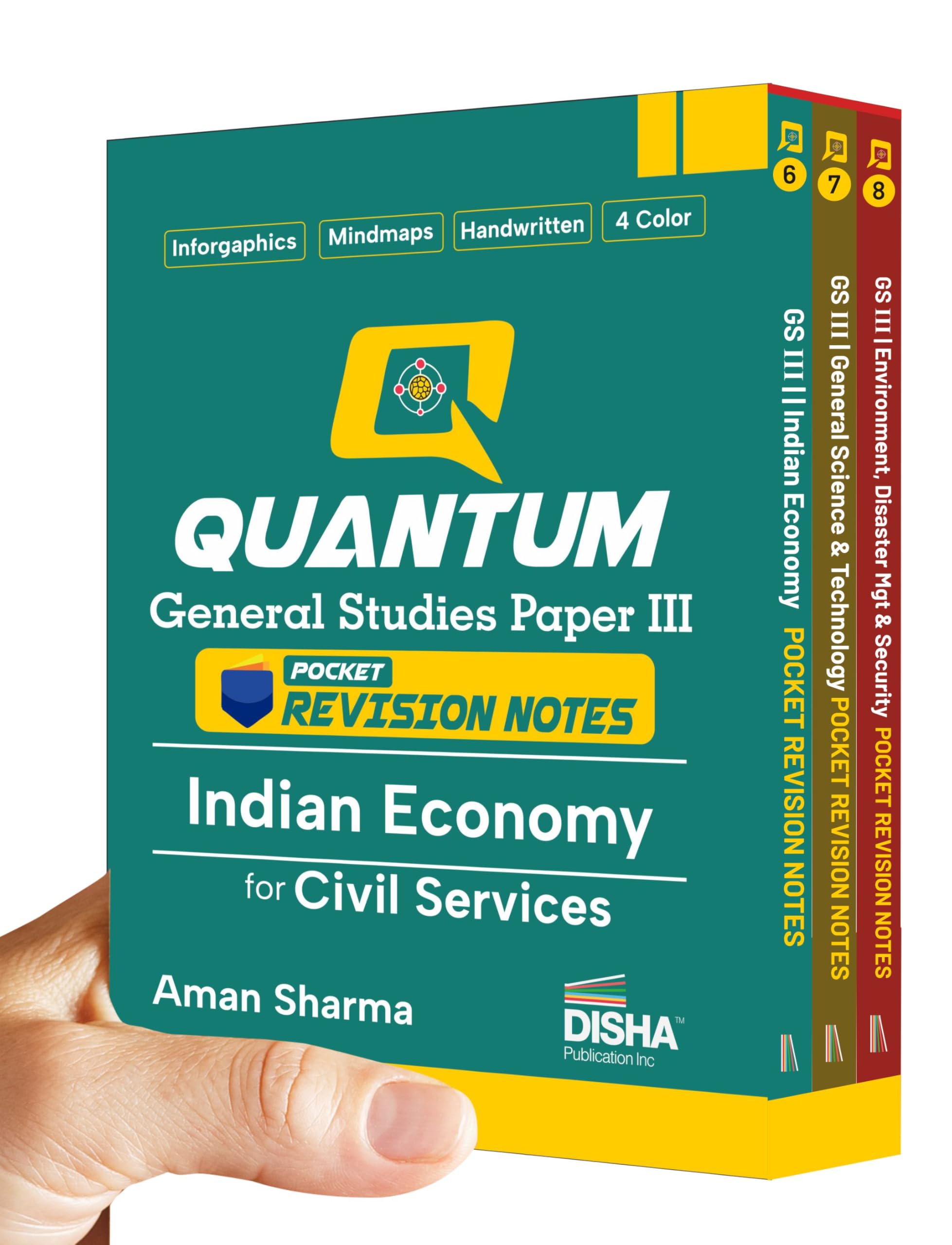 Disha Combo (3 Books) Quantum General Studies Paper Iii Pocket Revision Notes For Civil Services | Upsc & State Psc Prelims & Ma
