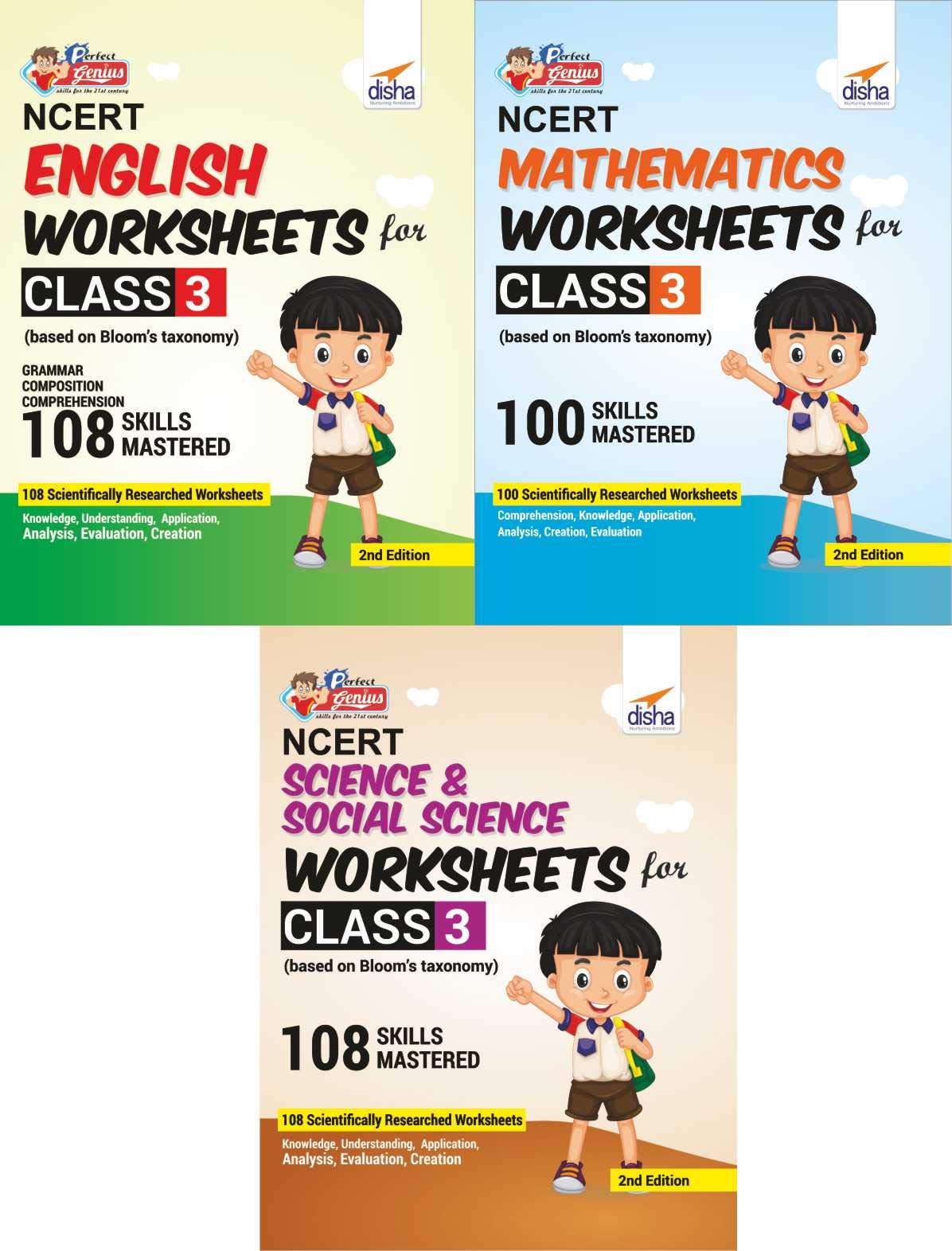 Perfect Genius Ncert English, Mathematics, Science & Social Science Worksheets For Class 3 (Based On BloomS Taxonomy) 2Nd Edit