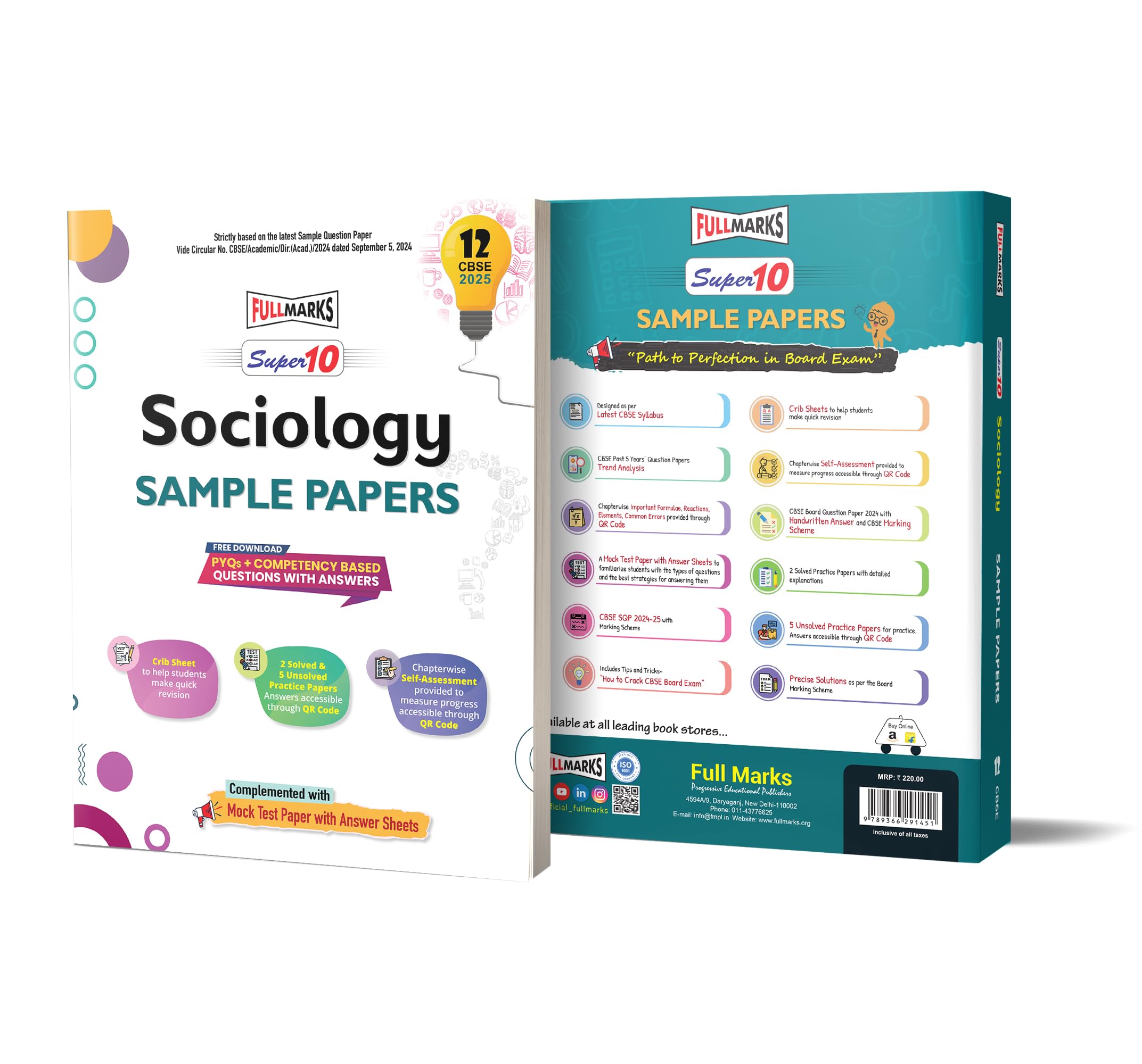 Full Marks Super 10 Cbse Board Sample Question Papers For Class 12 Sociology For 2025 Exams | Pyqs + Competency Based Questions 