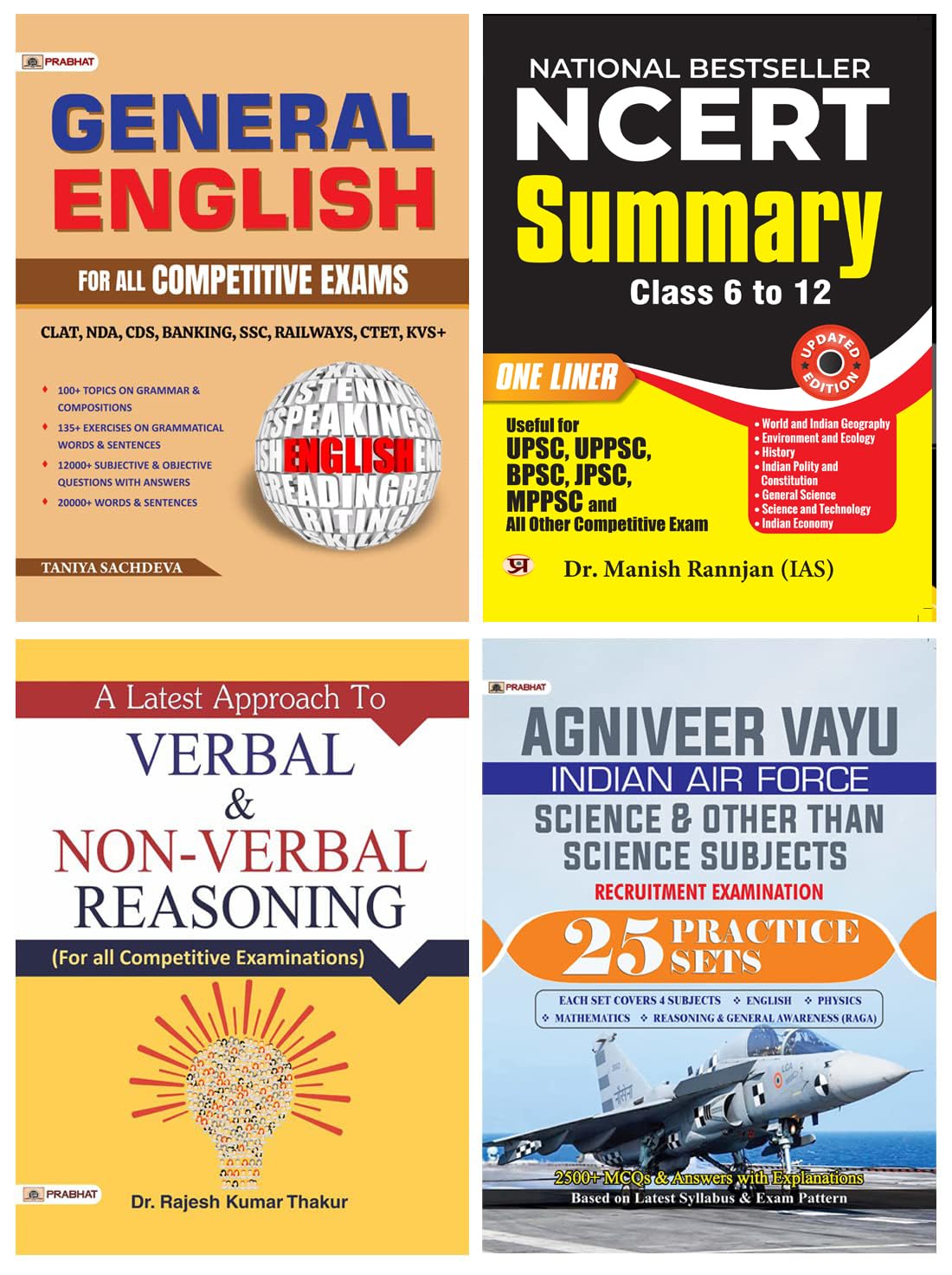 Agniveer Vayu Science and other than Science Subjects) 25 Practice Sets + NCERT Summary (Class 6  12) English + General English