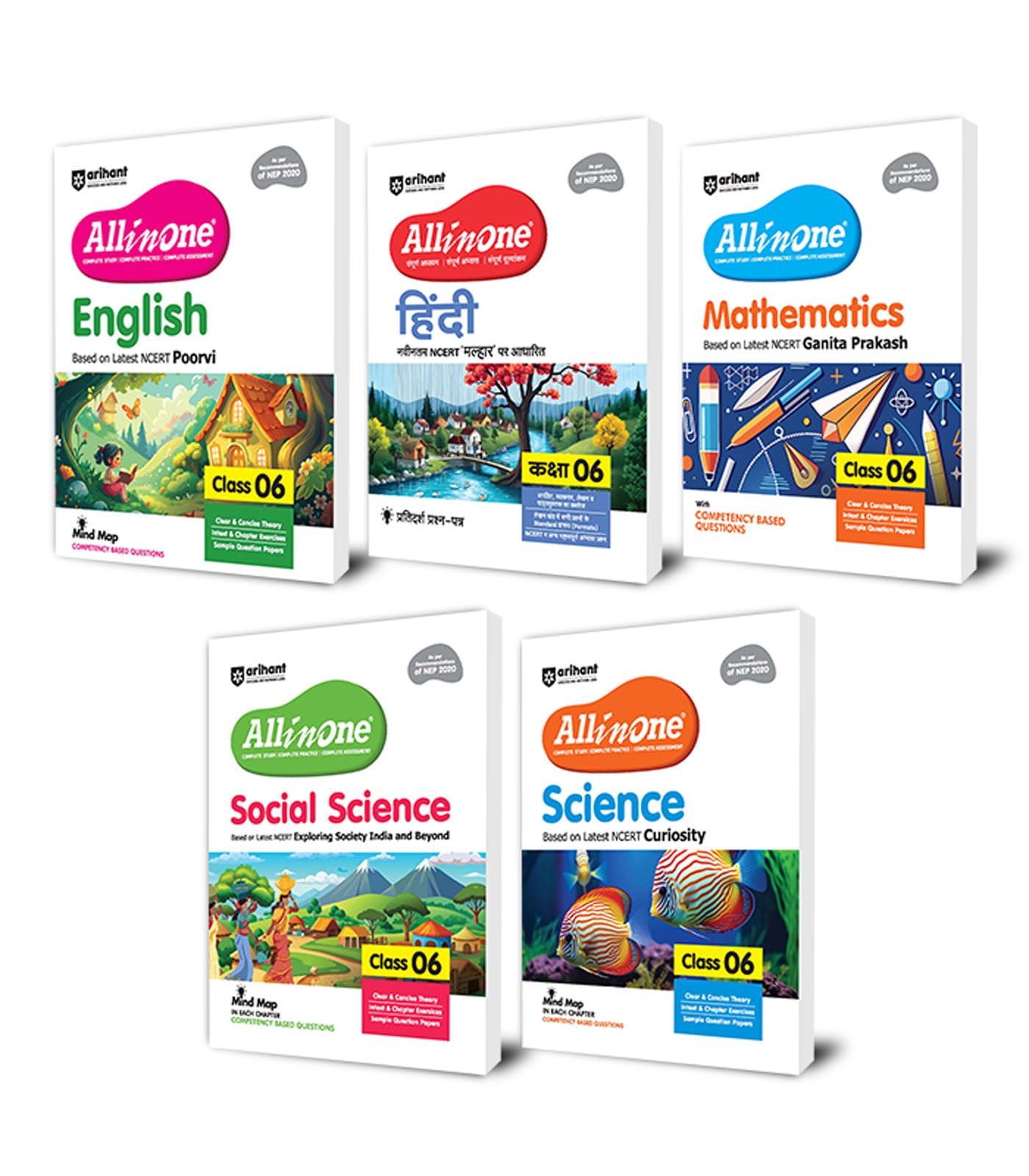 Arihant All In One Science, Social Science, Mathematics, English, Hindi Class 6th | Based on the latest NCERT Exploring Society 