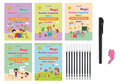 Magic Practice Copybook English & Hindi(5 Book + 10 Refill+ 1 Pen +1 Grip) Number Tracing Book For Preschoolers With Pen, Magic 