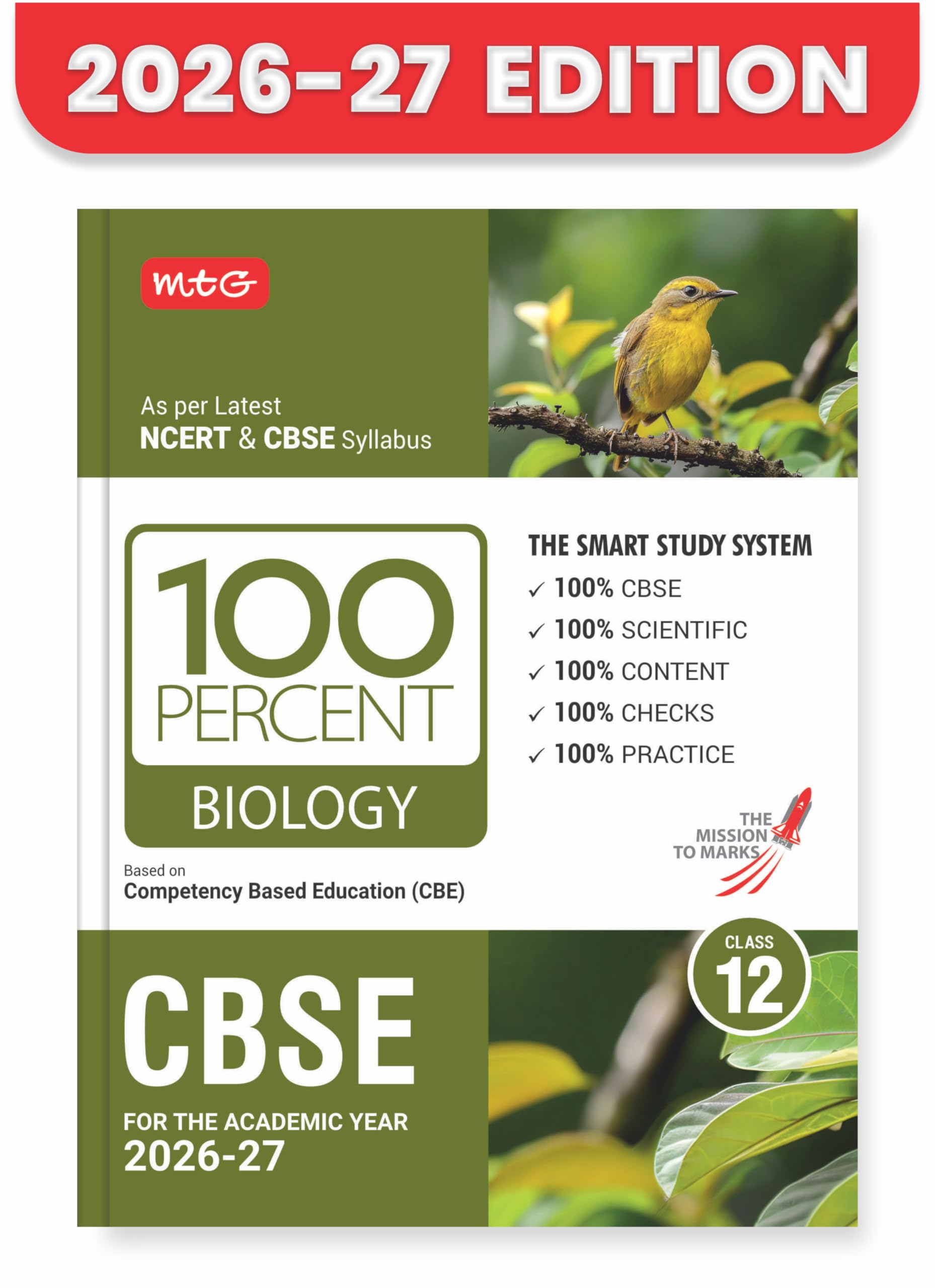 MTG 100 Percent NCERT & CBSE Biology Class 12 For 202627 Exam | As Per Revised NCERT Textbooks Syllabus | Theory, Concept Map, 