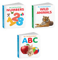 Pocket Board Book Set of ABC, Wild Animals and Numbers : Allinone learning board book, Toddler educational picture books, Pres