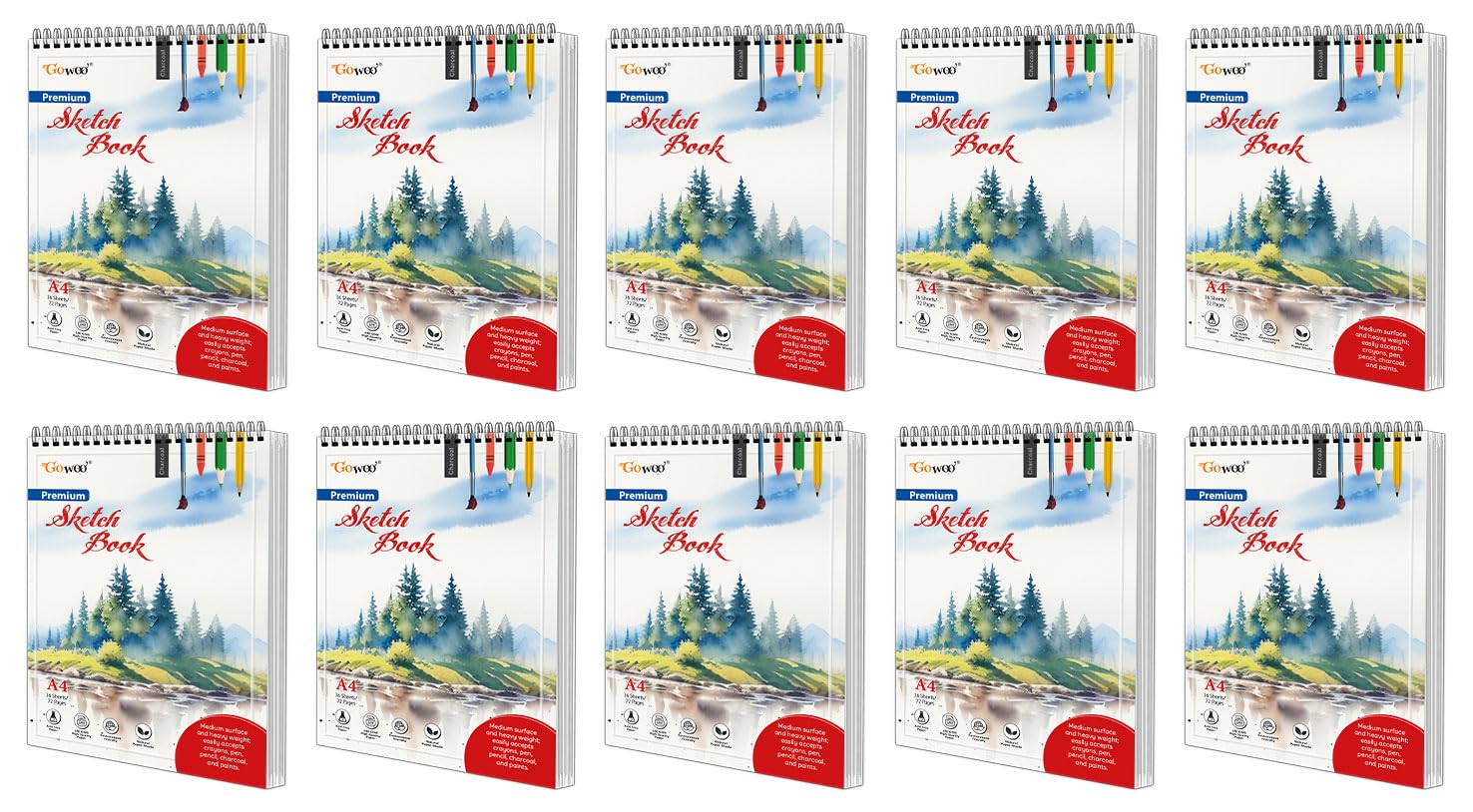 A4 Premium Sketch Book : SpiralBound Sketch Notebook, Artist Drawing Book, 36 sheets Acid Free Paper Book, Sketch book for Draw