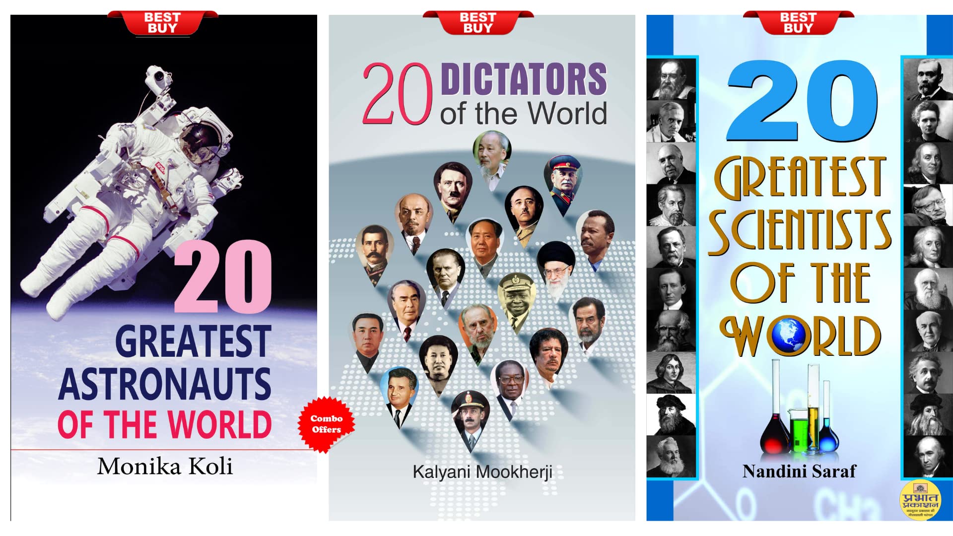 20 Greatest Scientists of The World + 20 Greatest Astronauts of the World + 20 Dictators of the World (Set of 3 Books) [Product 