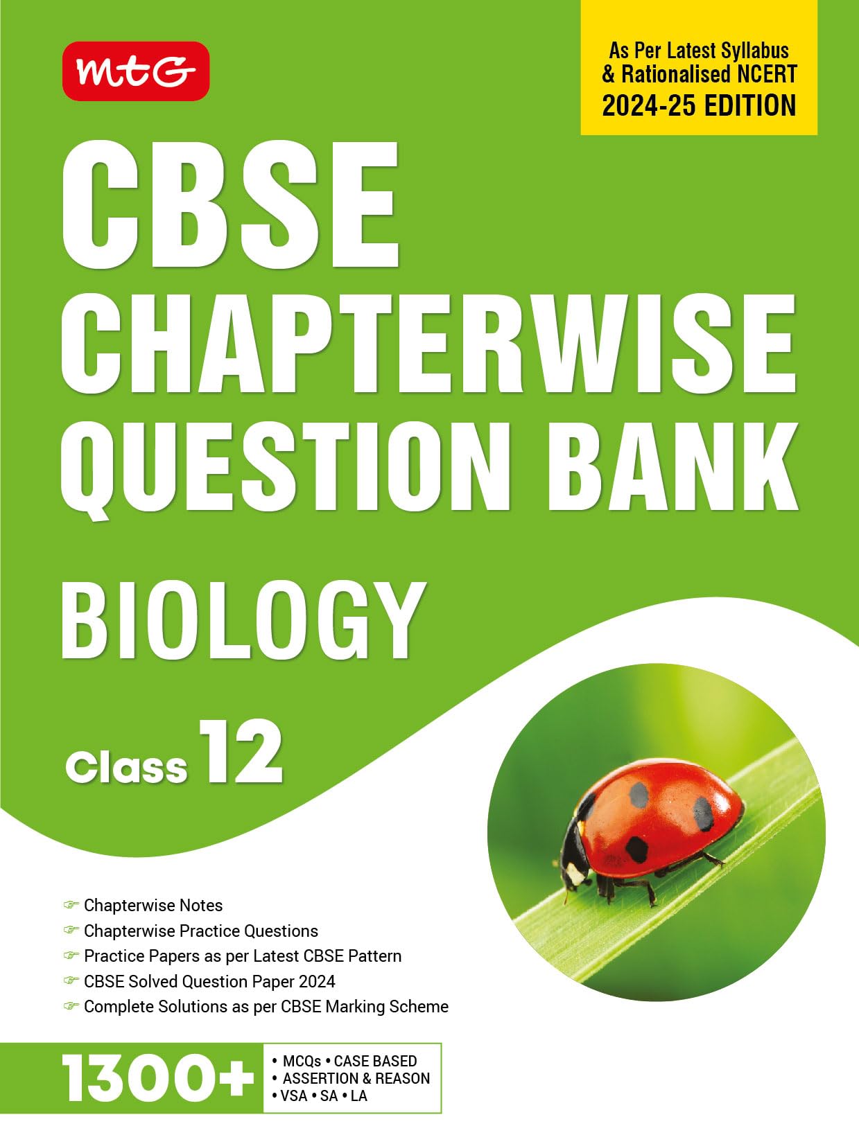 MTG CBSE Class 12 Chapterwise Question Bank Biology For 2025 Board Exam | As Per Latest CBSE Syllabus & Rationalised NCERT Patte