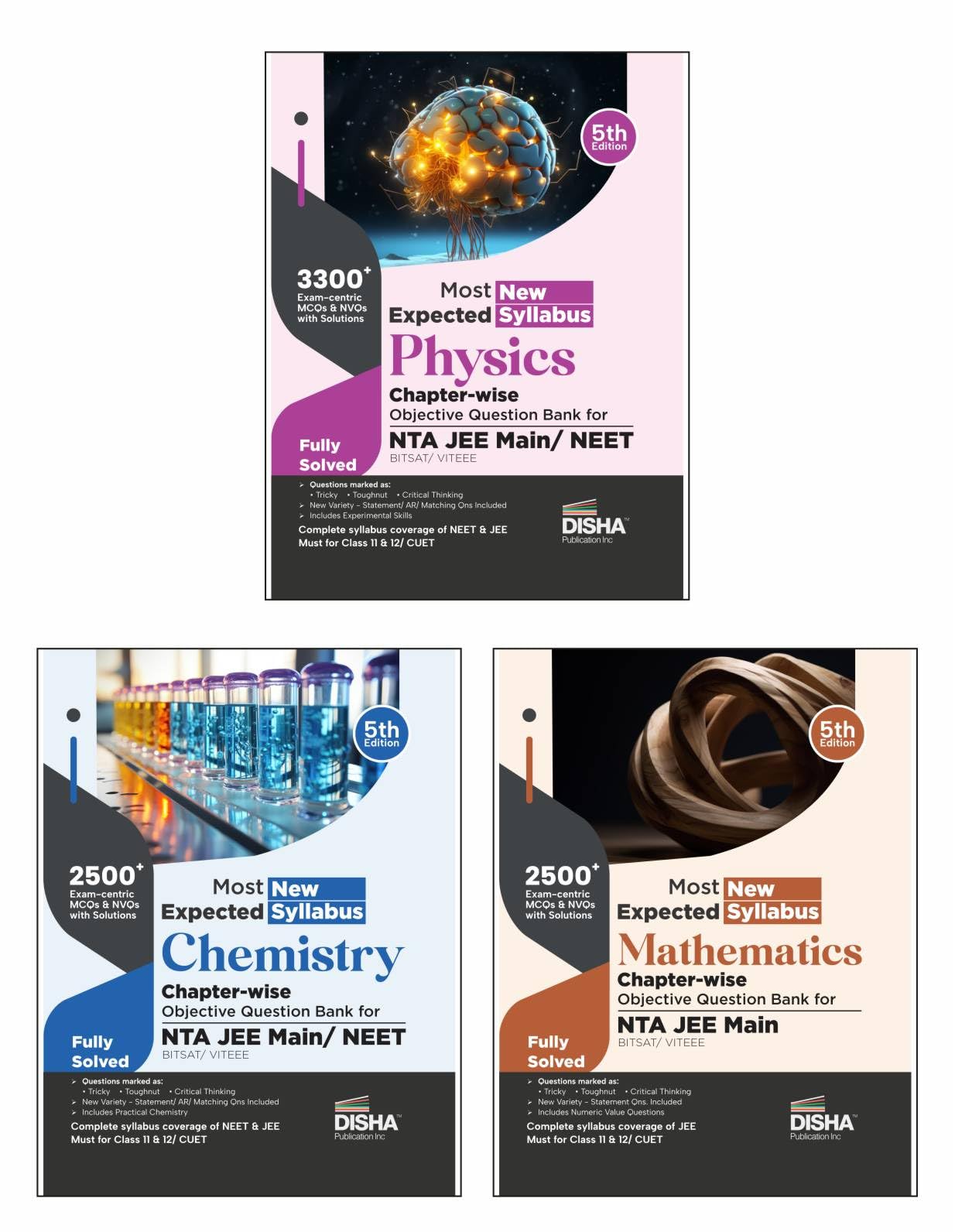 Disha Most Expected New Syllabus Physics, Chemistry & Mathematics ChapterWise Objective Question Bank For Nta Jee Main/ Bitsat/