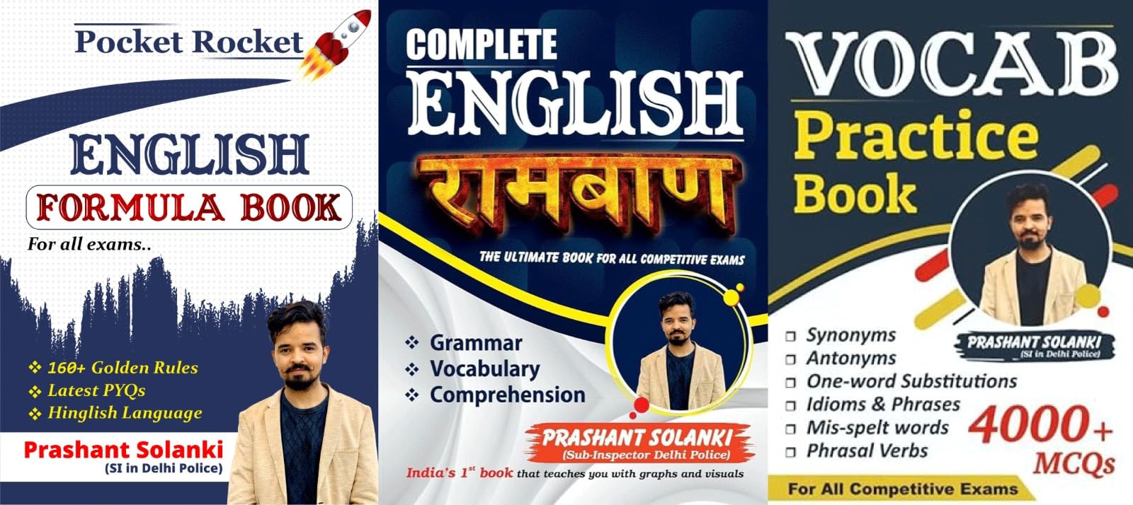 Pocket Rocket English Formula + Vocab Practice + Ramban Book By Prashant Solanki Sir