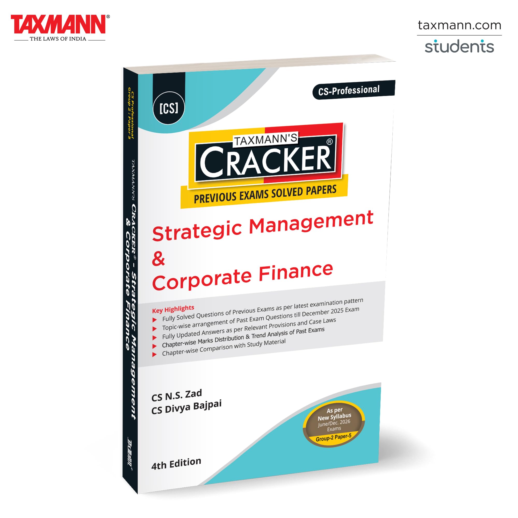 Taxmanns CRACKER for Strategic Management & Corporate Finance (Paper 5 | SMCF)  Examoriented | PreviousPapersBased Manual 
