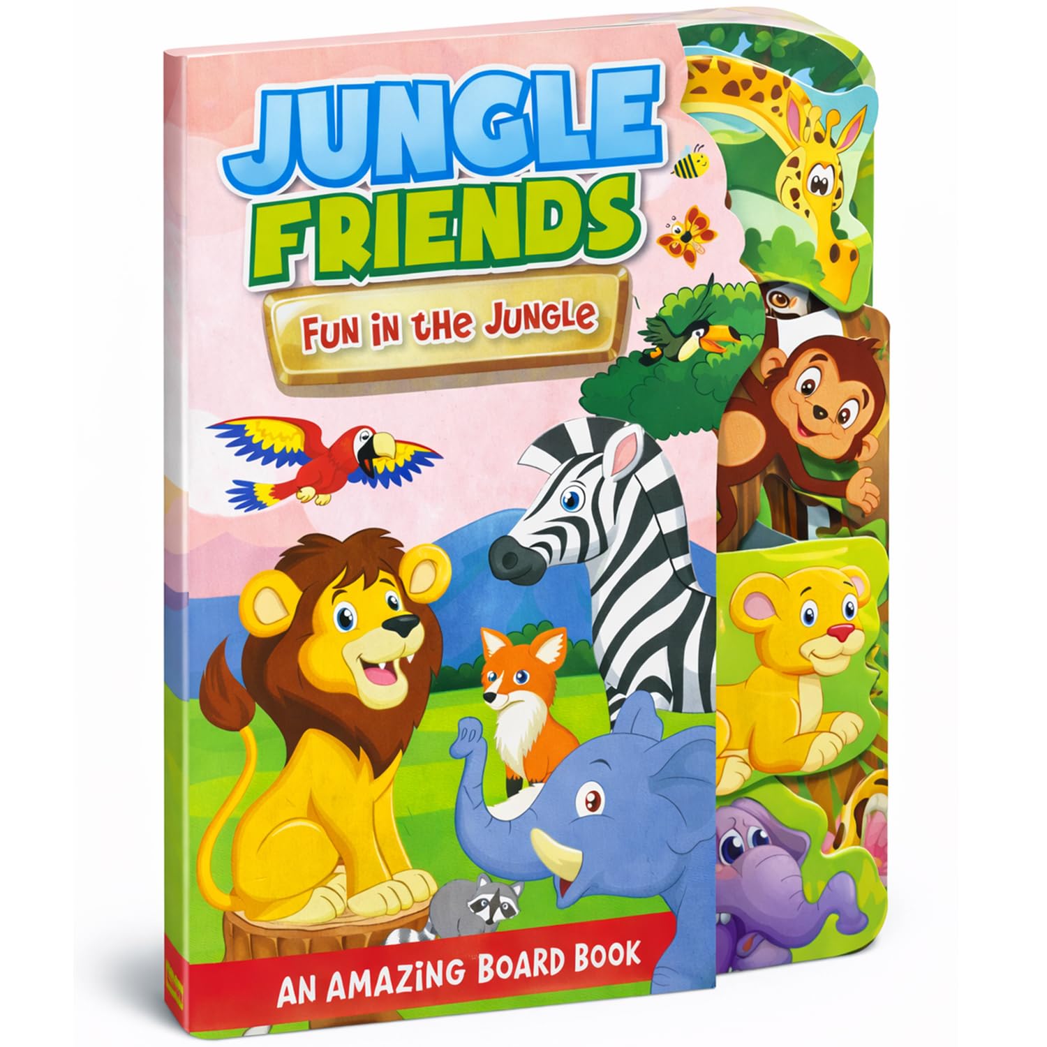 Hello Friend Books StepCut Board Book for Kids: Jungle Friends  Learn Amazing Facts About Jungle Animals: Jungle Friends  An 