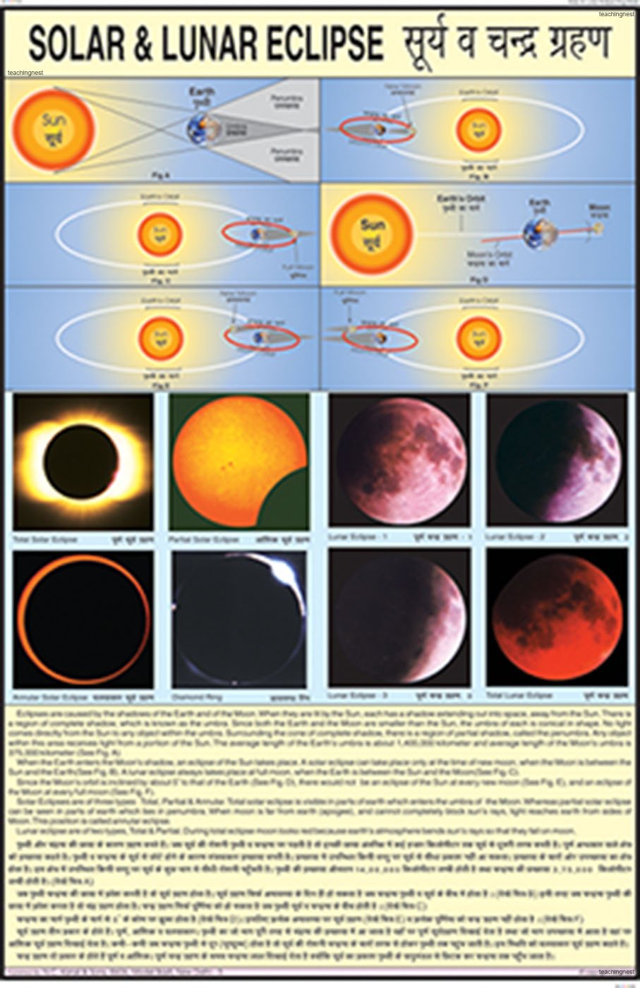 Gcs02 | Solar And Lunar Eclipse Chart (50X75Cm) [Wall Chart] Teachingnest