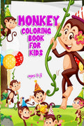 Monkey coloring book for kids ages 4  8 : Coloring book with jungle animal patterns made with professional graphics for girls, 