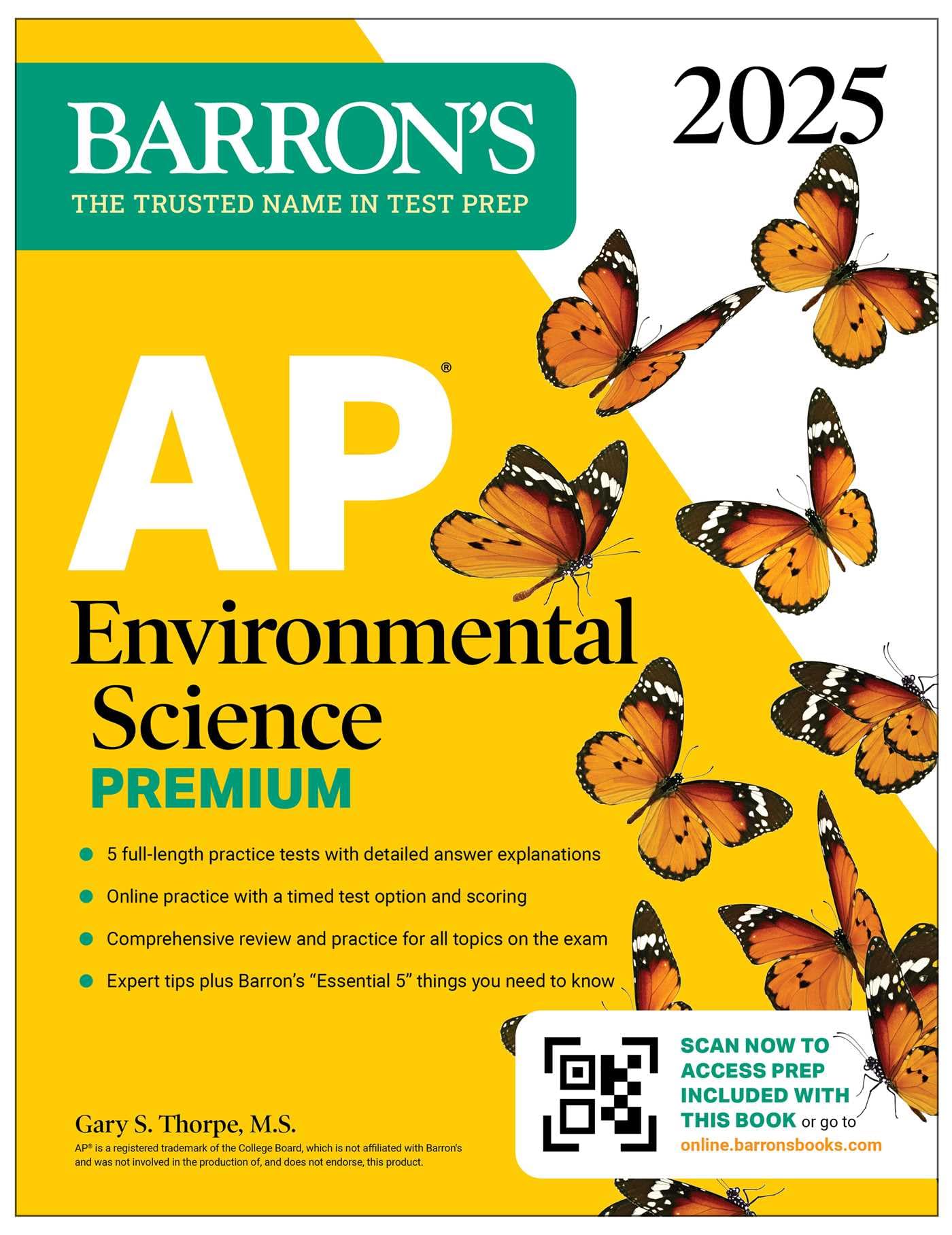 AP Environmental Science Premium, 2025: Prep Book with 5 Practice Tests + Comprehensive Review + Online Practice (Barrons AP Pr