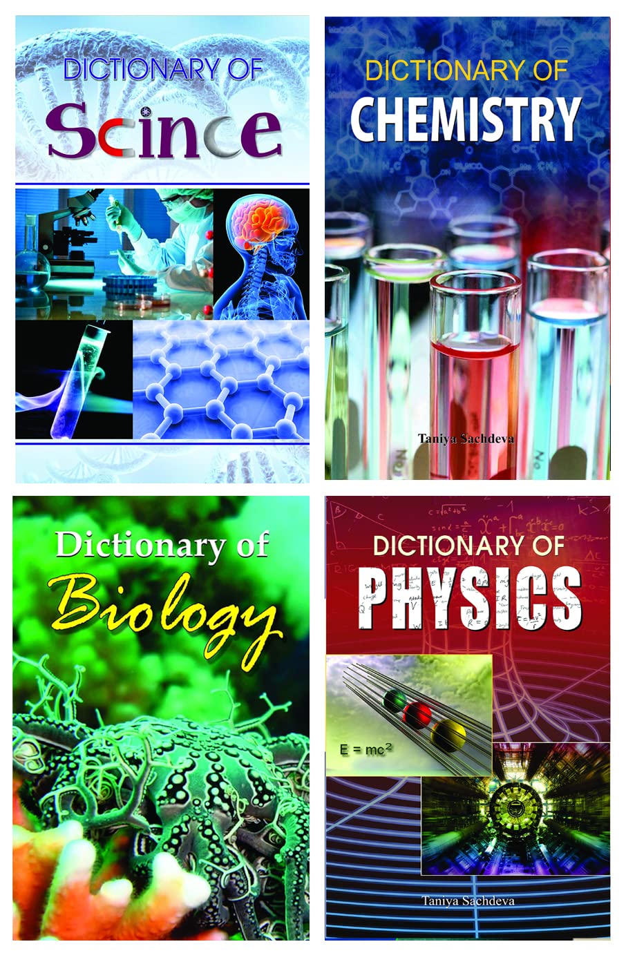 Dictionaries Combo Dictionary of Chemistry + Dictionary of Science + Dictionary of Physics + Dictionary of Biology (Sets of 4 Bo