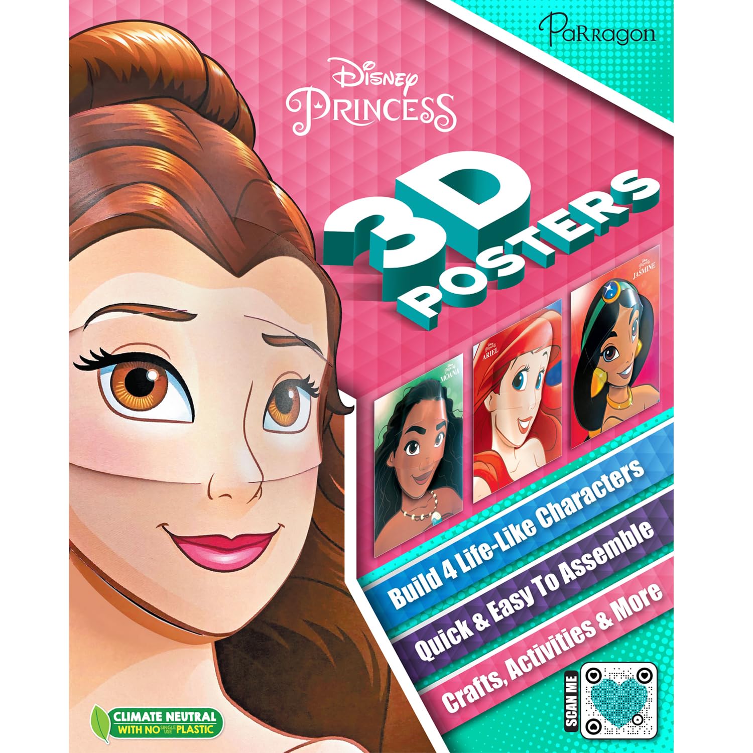 Disney Princess: Pop Heads  3D Crafts | 3D posters | Disney princess activity book | Press out model book
