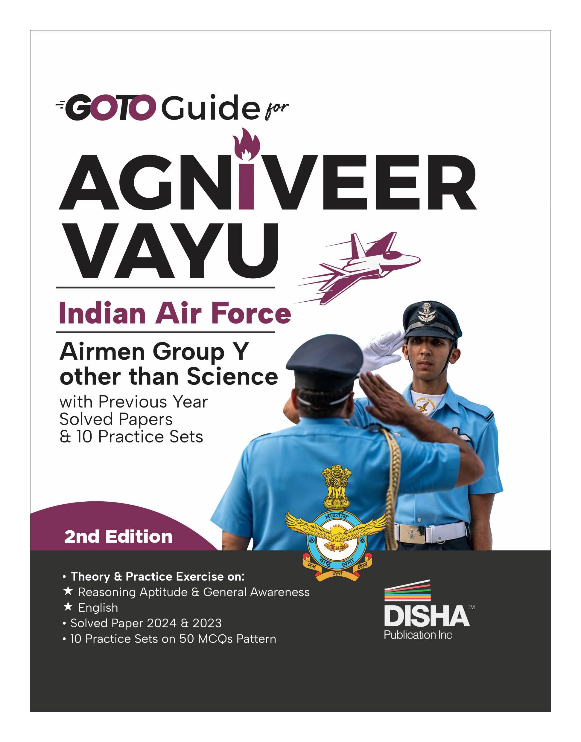 Old Edition  Disha GoTo Guide for Agniveer Vayu Indian Air Force Airmen Airmen Group Y other than Science with Previous Year So