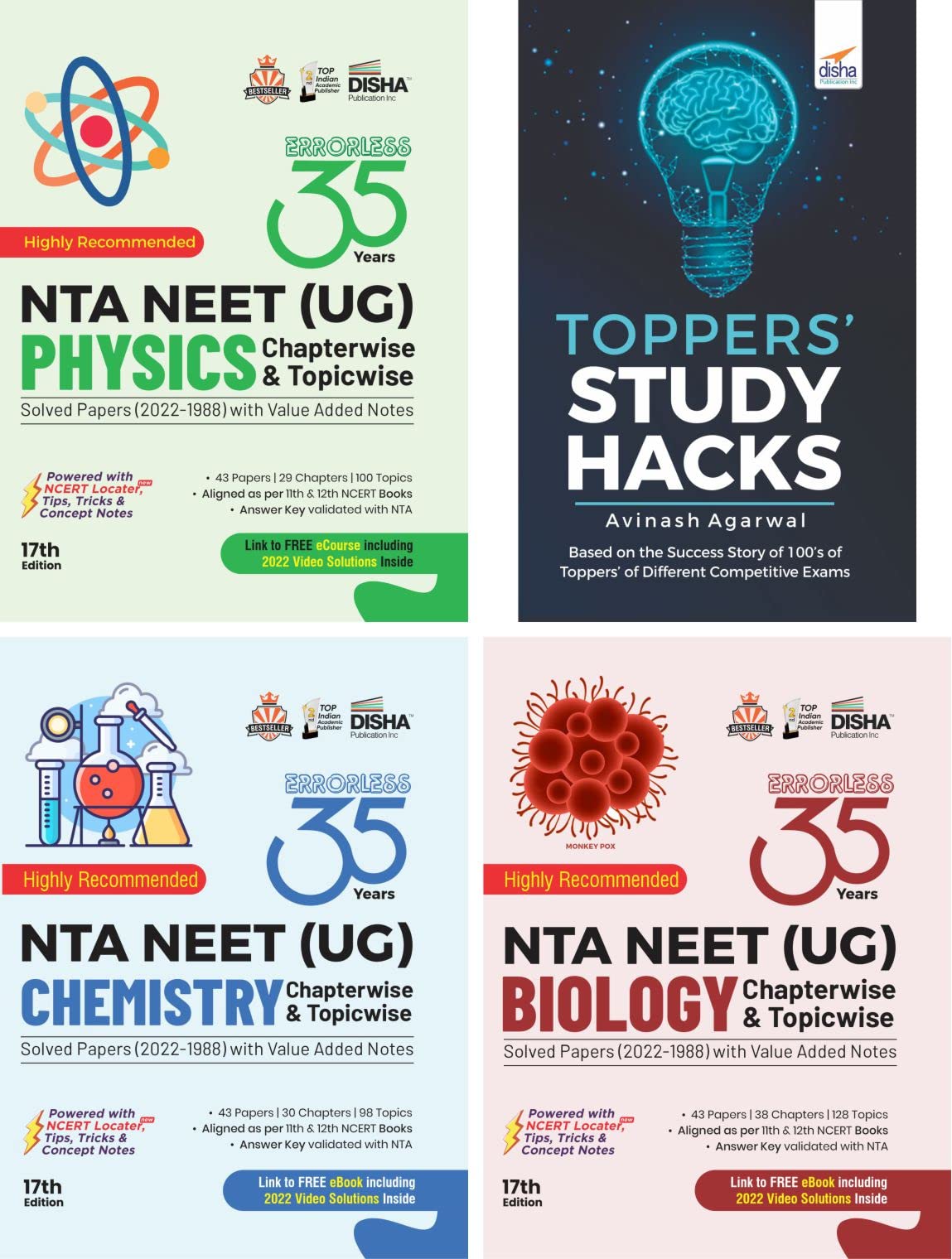 Disha Combo 35 Years Nta Neet (Ug) Physics, Chemistry & Biology Chapterwise & Topicwise Solved Papers With Value Added Notes (20