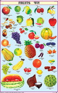 Cc06 | Teachingnest | Fruits Chart (50X75Cm) | Charts For Children | With Rollers | English  Hindi Combined [Wall Chart]