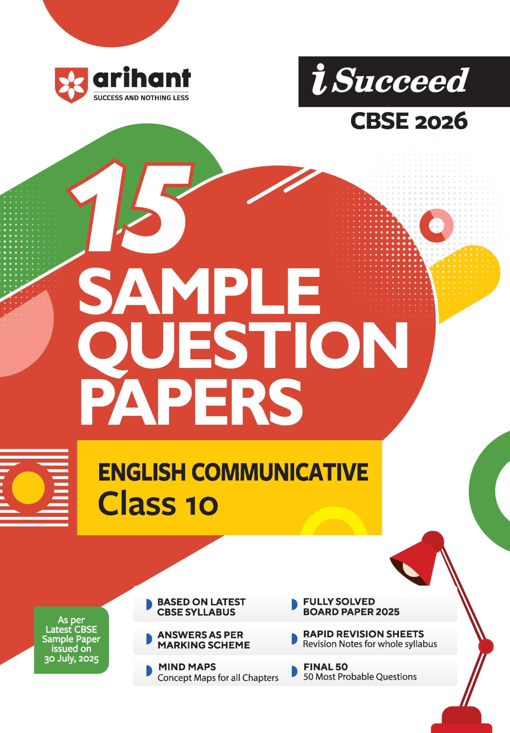 Arihant I Succeed Cbse 15 Sample Question Papers English Communicative Class 10 For Exam 2026 | Based On Latest Cbse Syllabus | 