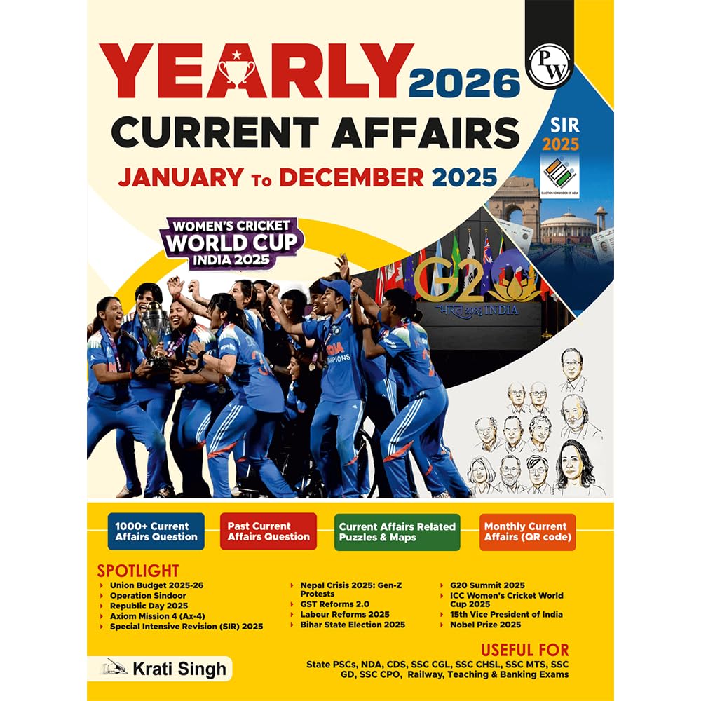 PW Yearly Current Affairs Magazine January to December 2025 By Krati Singh (English Edition) | For SSC, Banking, Teaching, Railw