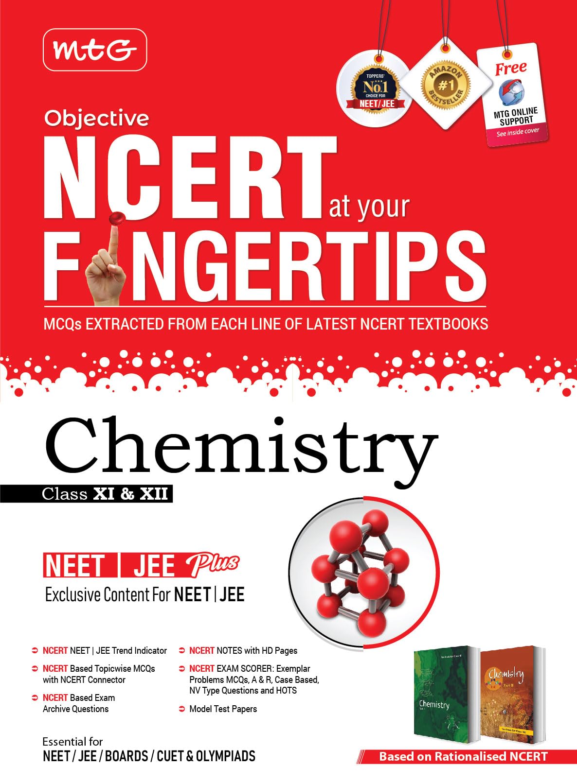 MTG Objective NCERT at your FINGERTIPS Chemistry  NCERT NEET/JEE Trend Indicator, Notes with HD Pages, Exam Archive & MCQs | NE