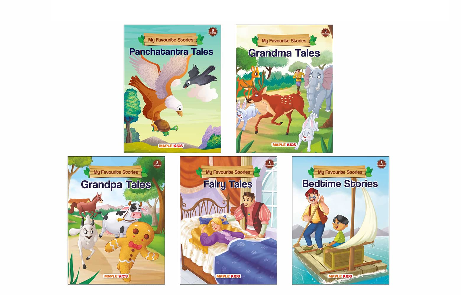 My Favourite Stories (Set Of 5 Books) (Illustrated)  Moral Stories  Story Books For Kids  Bedtime Stories, Fairy Tales, Grand