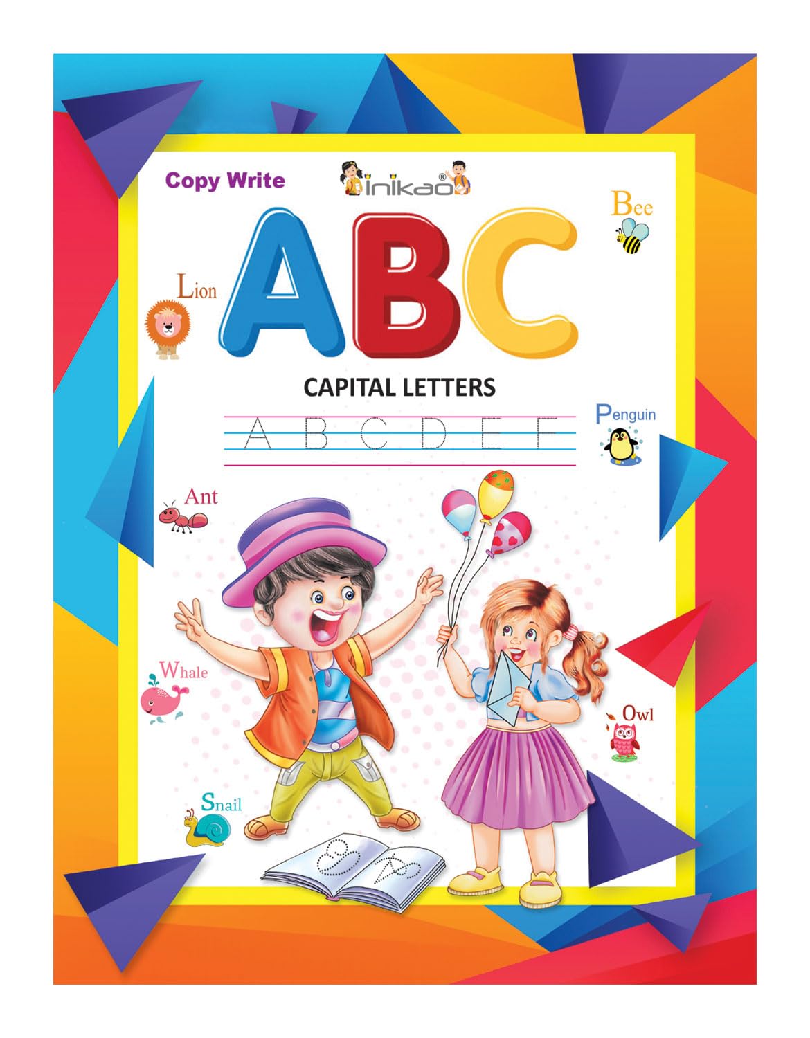 Inikao Copy Writing Book On Capital Letters For Kids Age 3+ Years | Trace And Write Handwriting Practice Workbook On English Alp