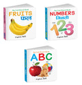 My Cute Board Book ABC, Fruits and Numbers (ENGHINDI) : Early reading books, Children learning books, Pocket size book for todd