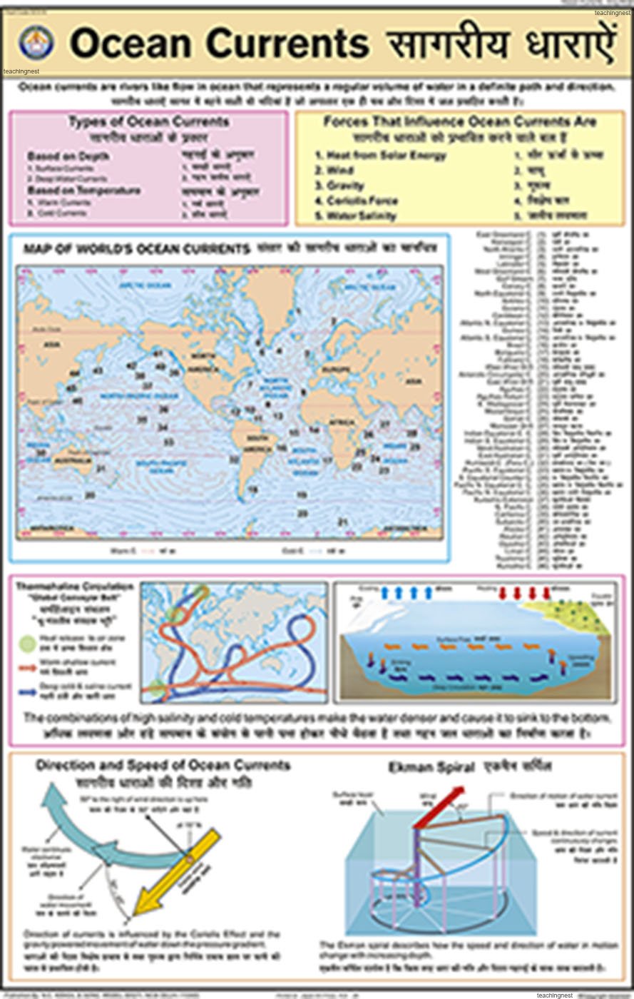 Gcs19 | Ocean Current Chart (50X75Cm) [Wall Chart] Teachingnest [Wall Chart] Teachingnest