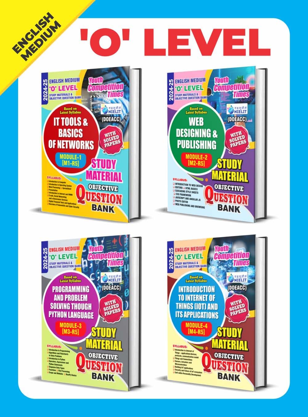 YCT English Medium O Level Study Material Objective Question Bank Module_1 M1_R5, Module_2 M2_R5, Module_3 M3_R5, Module_4 M4_R5