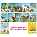 Set Of 10 Moral Story Book For Kids With 100+ Activities Book, Short Illustrated Stories With 3D Animated Images, Story Book For