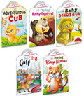Sawan Set Of 5 Story Books Baby Animals Series (Adventurous Cub,Baby Squirrel,Baby Dinosaur,City Calf & Baby Mouse) [Board Book]