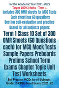 Term 1 Class 10 Set of 300 OMR Sheets (60 Questions each) for MCQ Mock Tests Sample Papers Preboards Prelims School Term Exams C