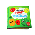 Baby My First Cloth Book Fruit And Vegetables With Squeaker And Crinkle Paper, NonToxic Early Educational Book For Toddlers, In