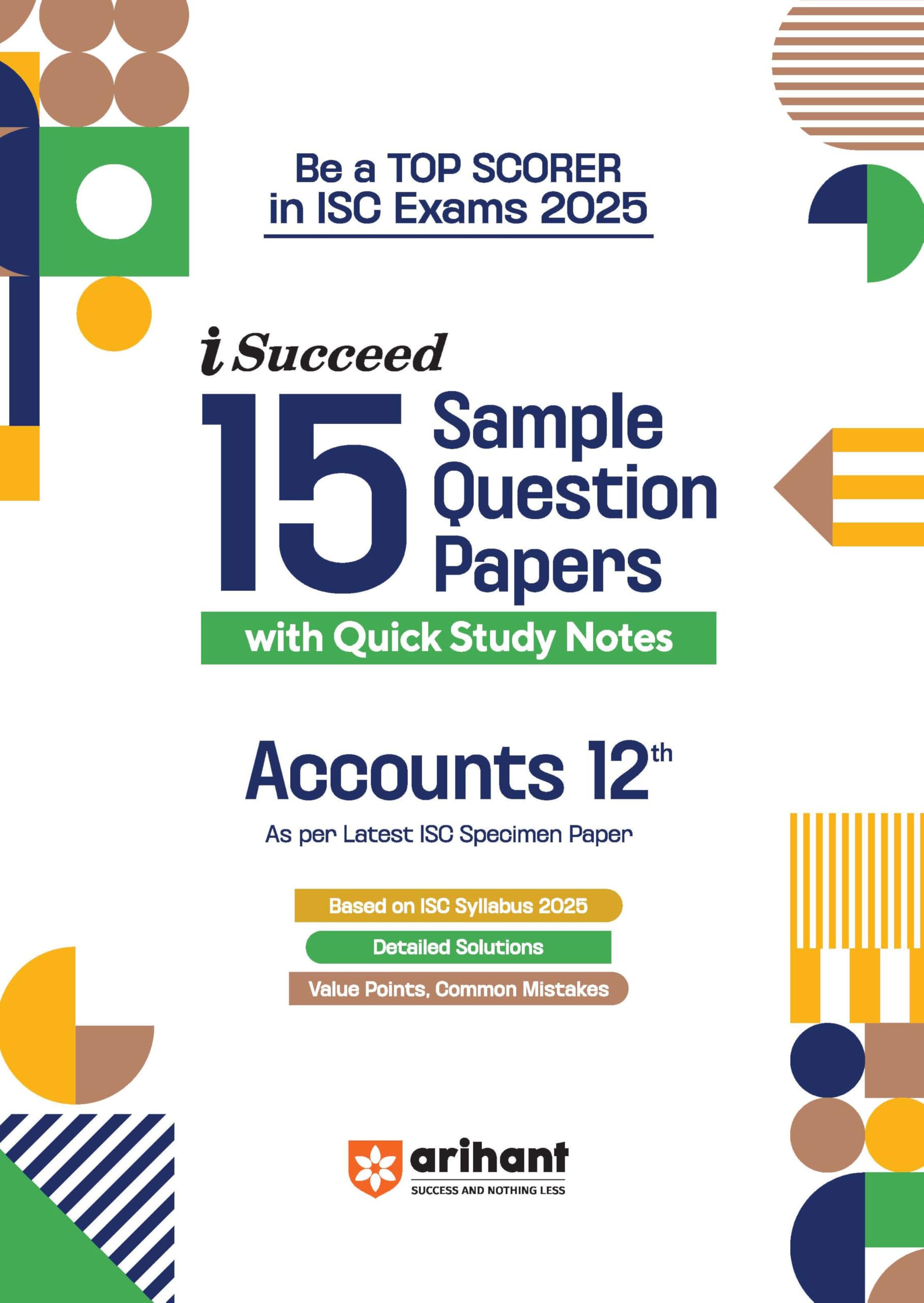 (Old Title) Arihant I  Succeed ISC Accounts class 12th exam 2024