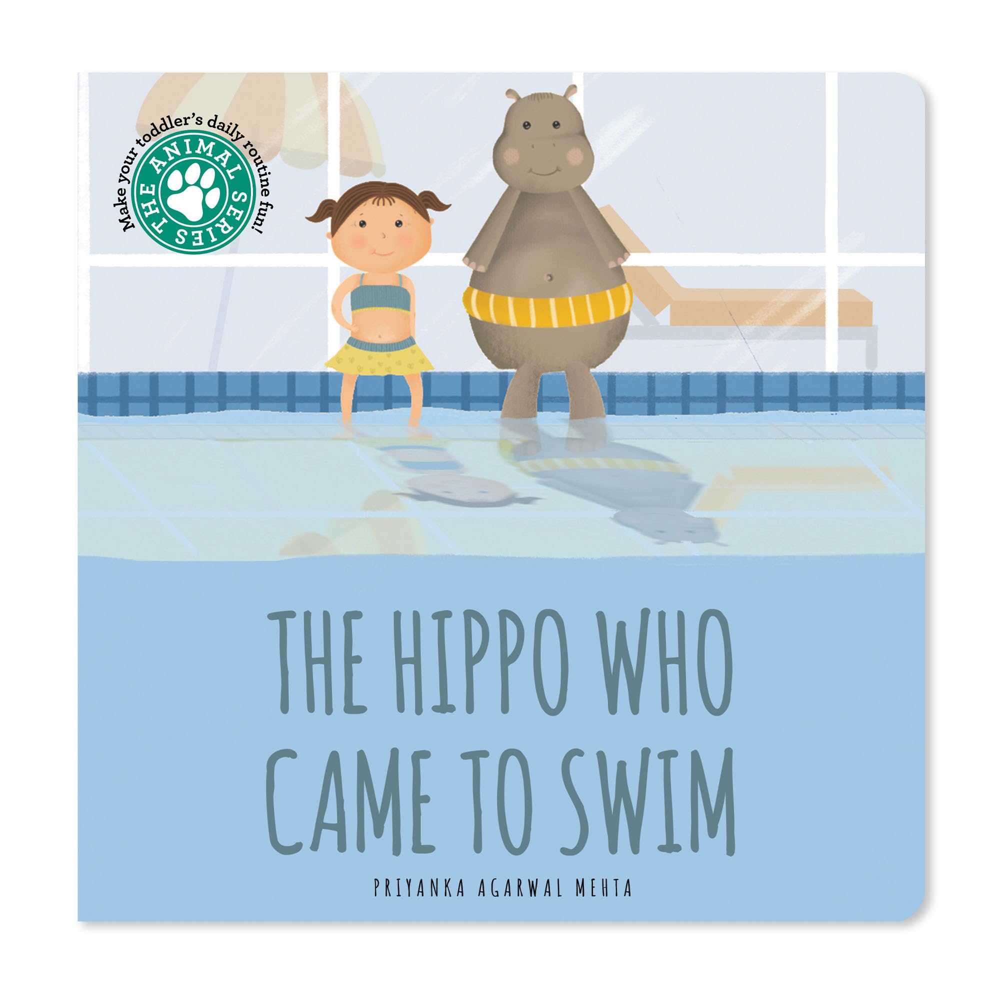 The Hippo Who Came to Swim: Board Book for Babies & Kids on Swim Time by SAM & MI | Short Story Book on Toddlers Daily Routine
