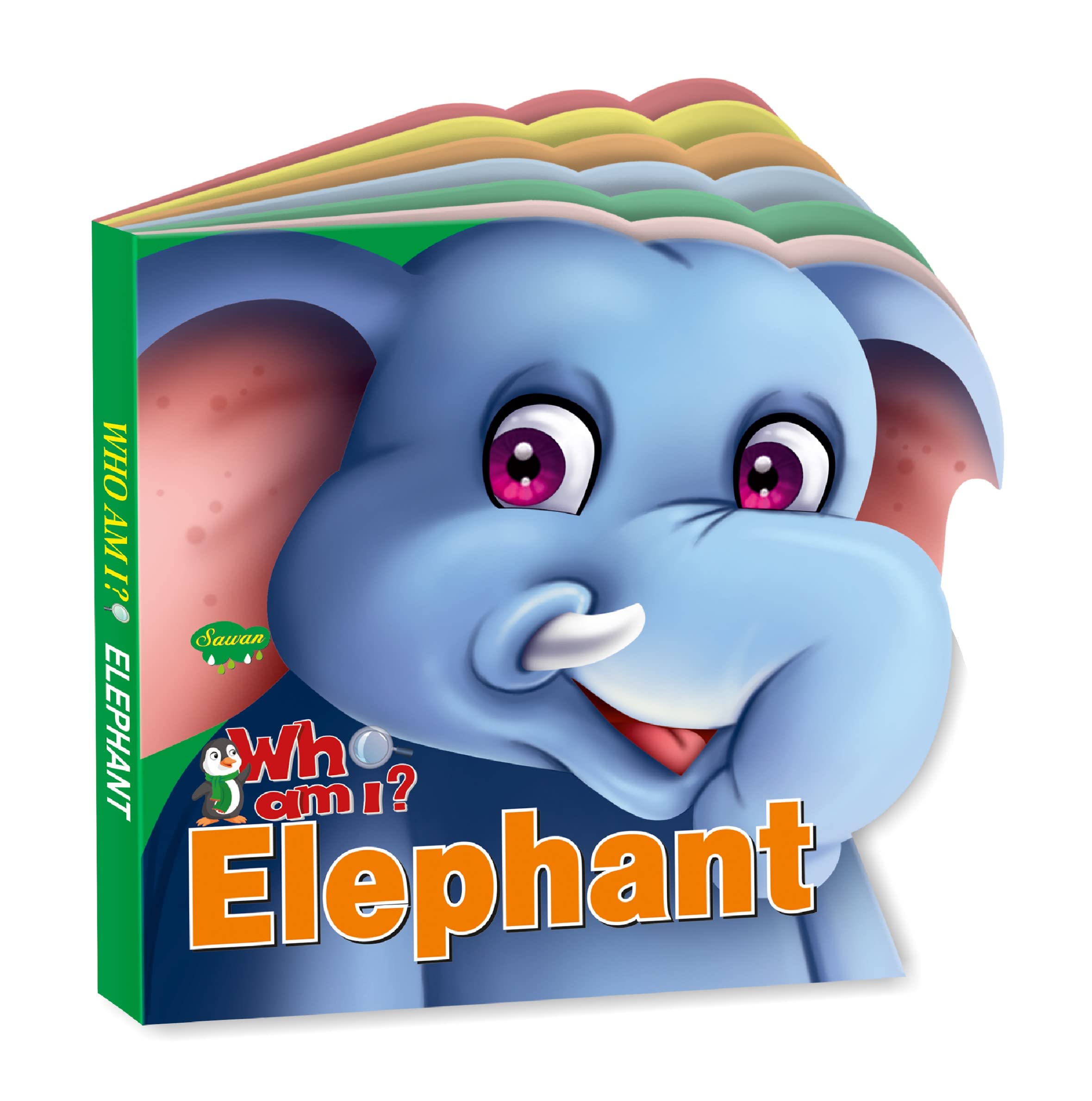 Sawan Presents Who Am I Elephant | DieCut Shape BoardBook