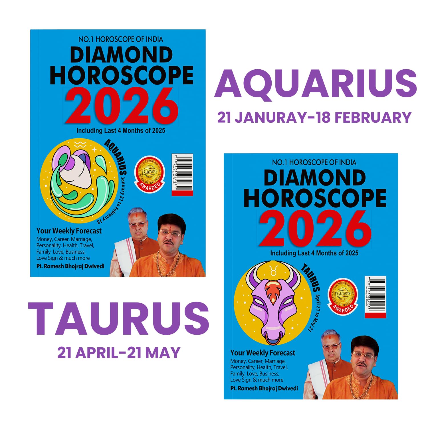 Horoscope 2026 : Sun Sign Book of Aquarius + Taurus